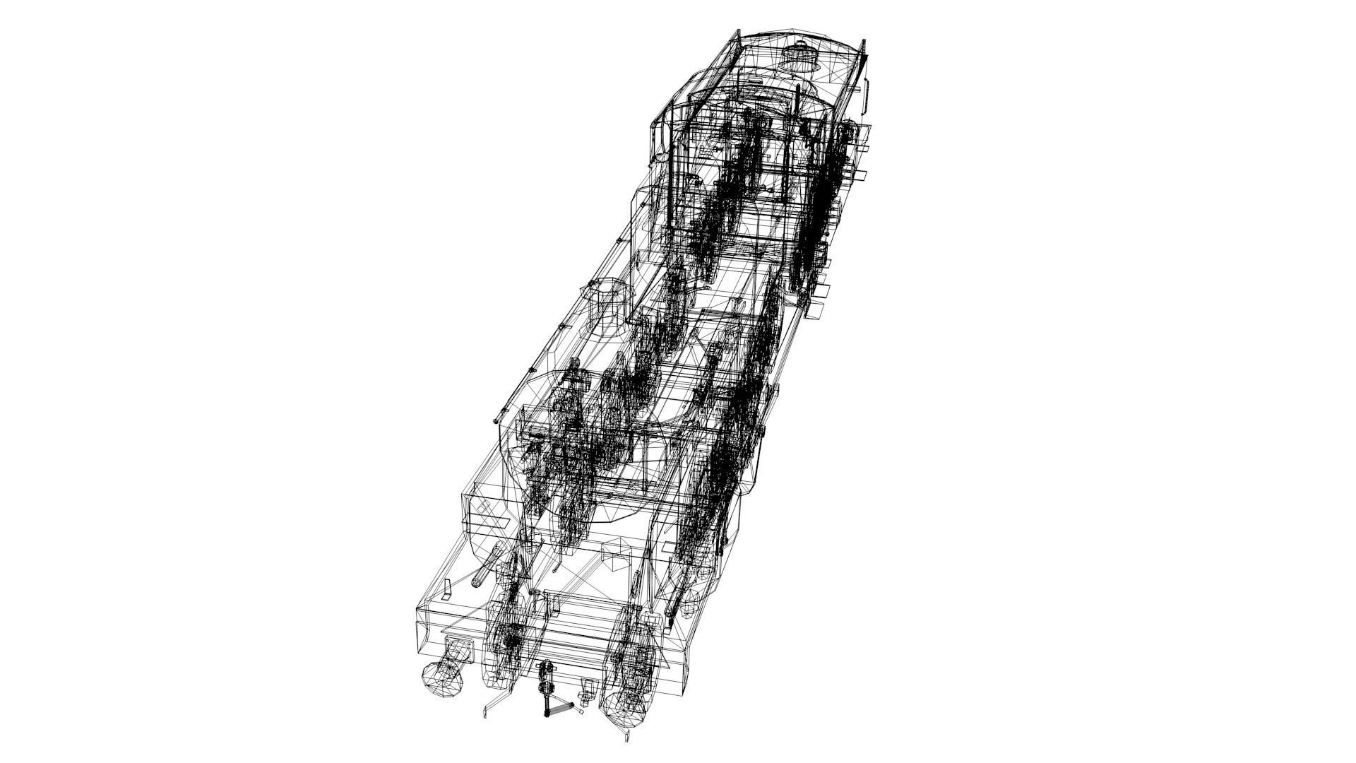 Train - Steam Locomotive Low-poly 3D model_16