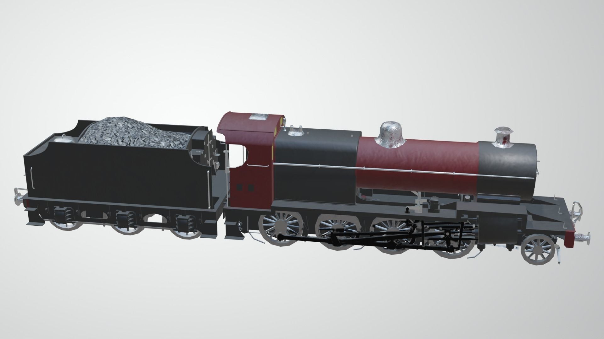 Train - Steam Locomotive Low-poly 3D model_11