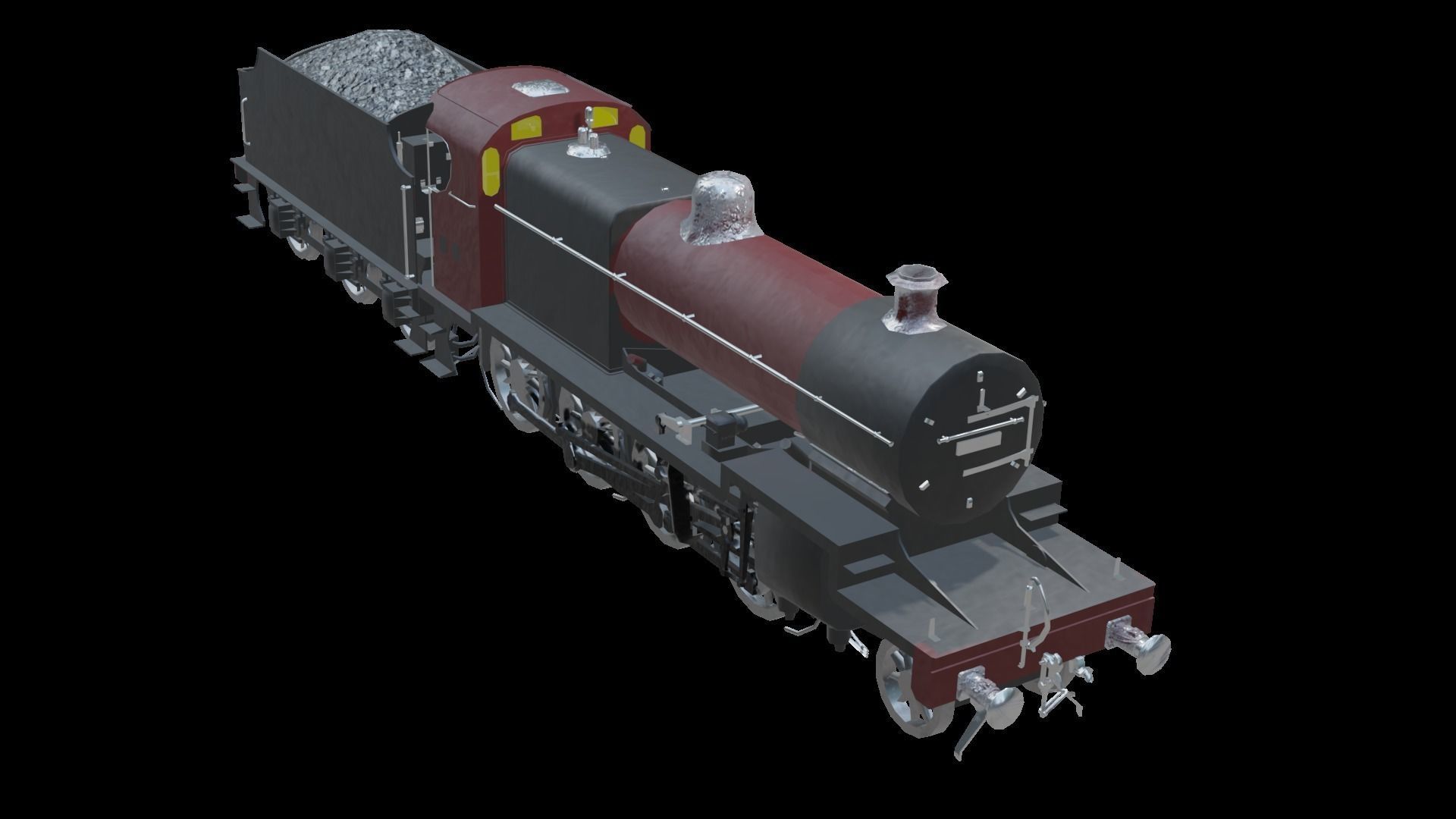 Train - Steam Locomotive Low-poly 3D model_23