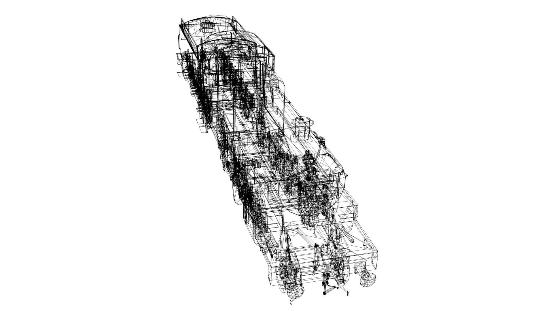 Train - Steam Locomotive Low-poly 3D model_29