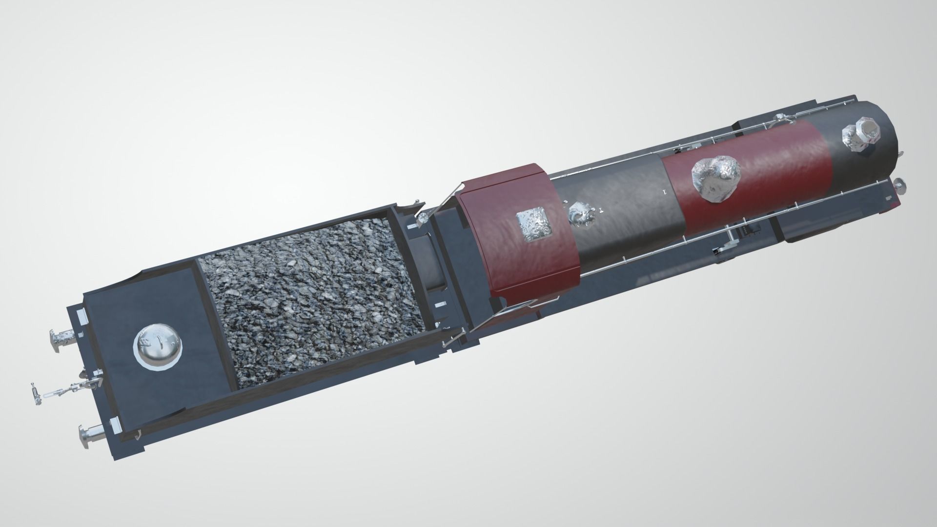 Train - Steam Locomotive Low-poly 3D model_4