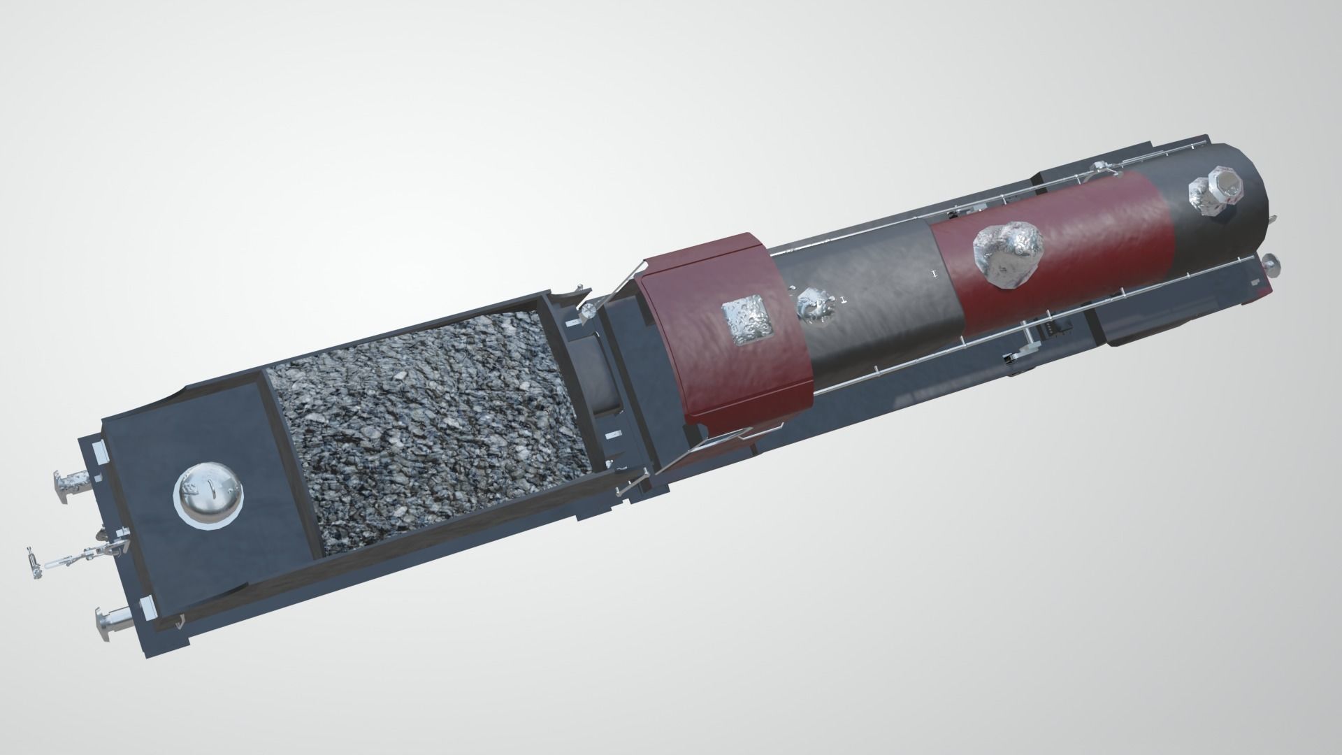 Train - Steam Locomotive Low-poly 3D model_35