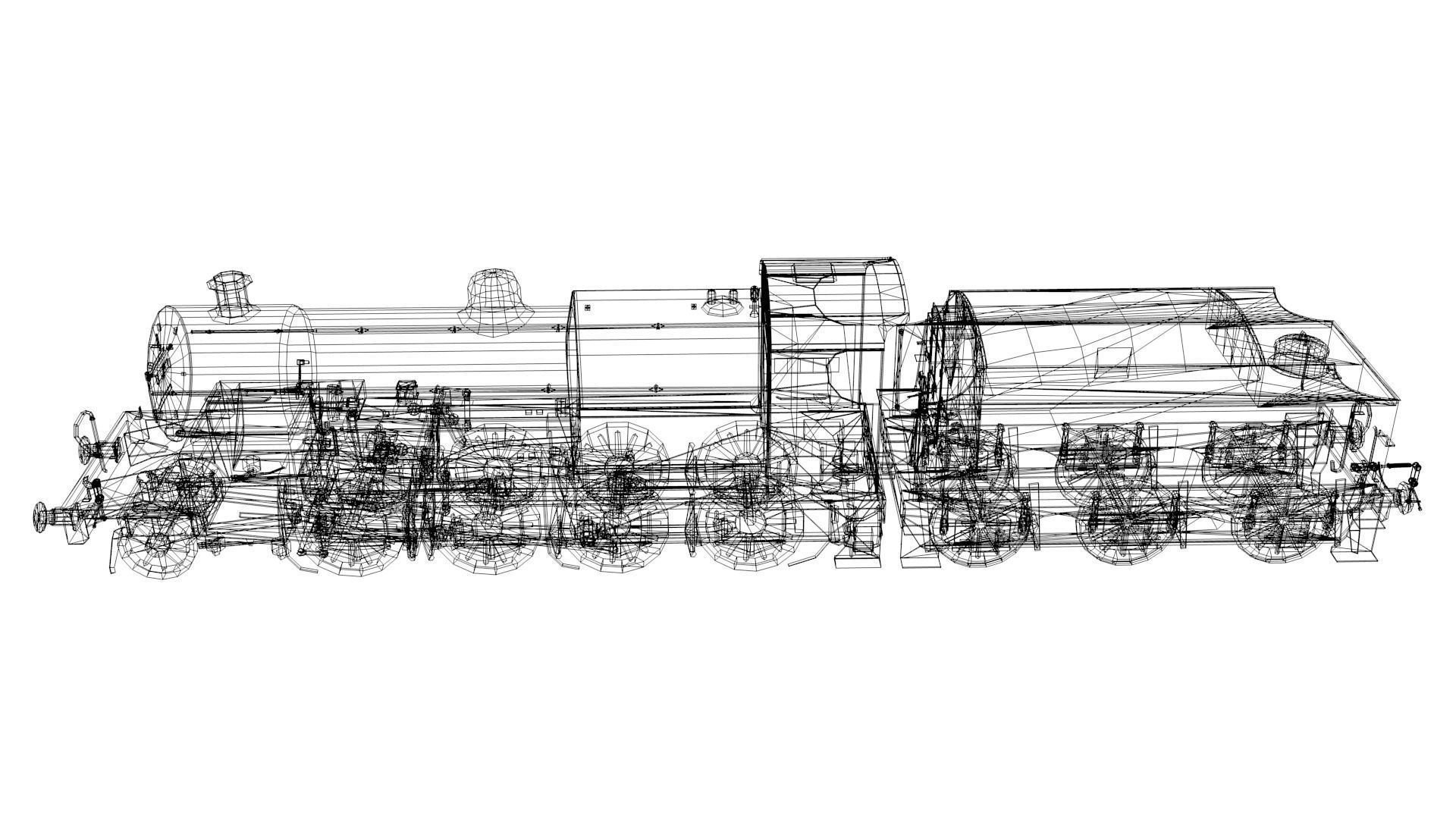 Train - Steam Locomotive Low-poly 3D model_45