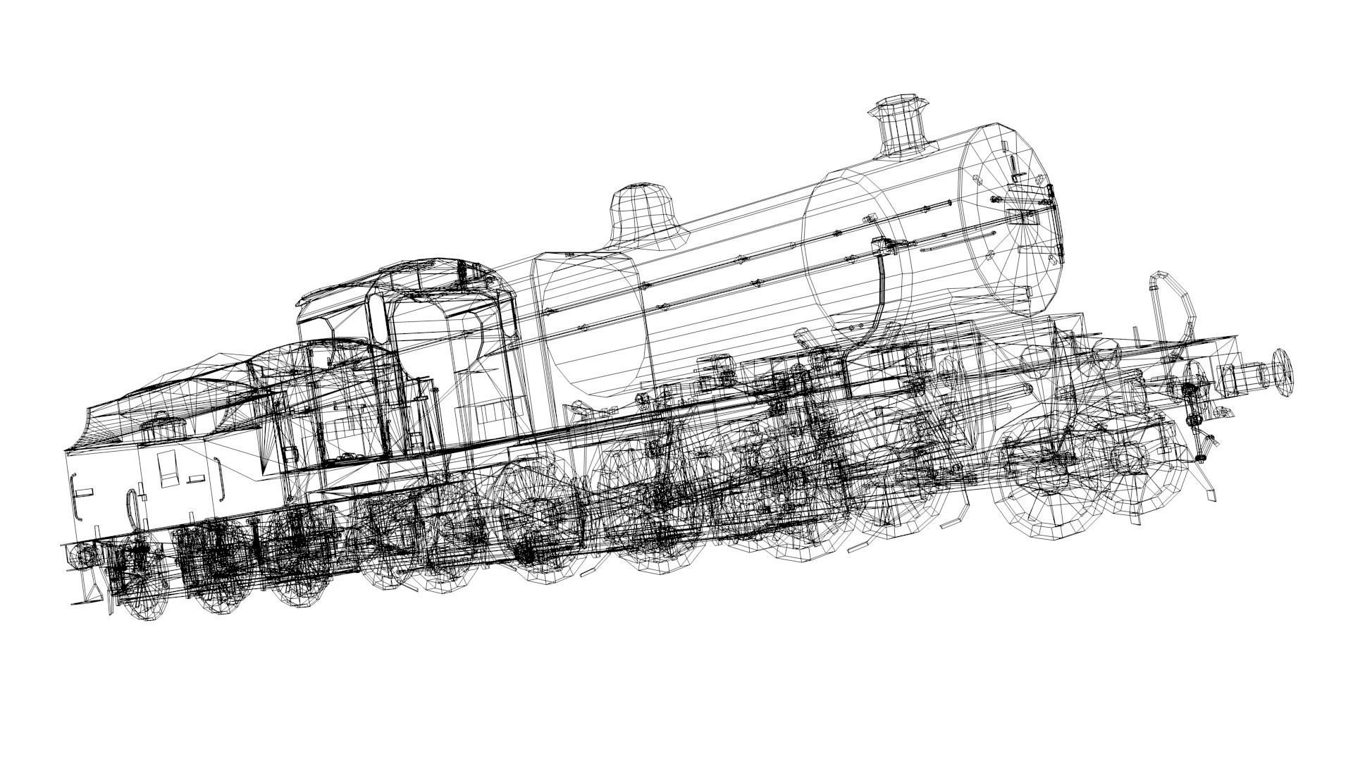 Train - Steam Locomotive Low-poly 3D model_50