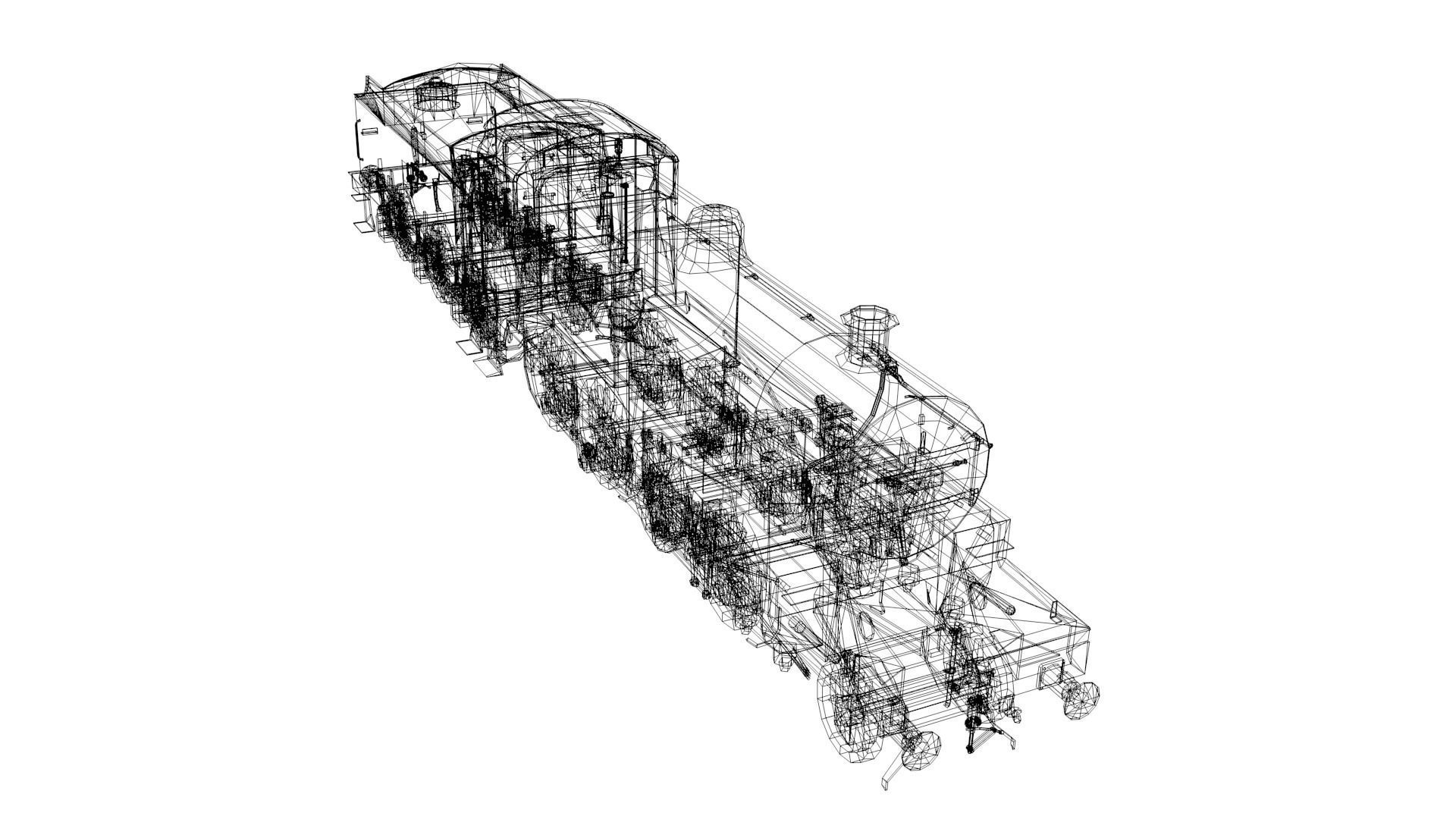 Train - Steam Locomotive Low-poly 3D model_12