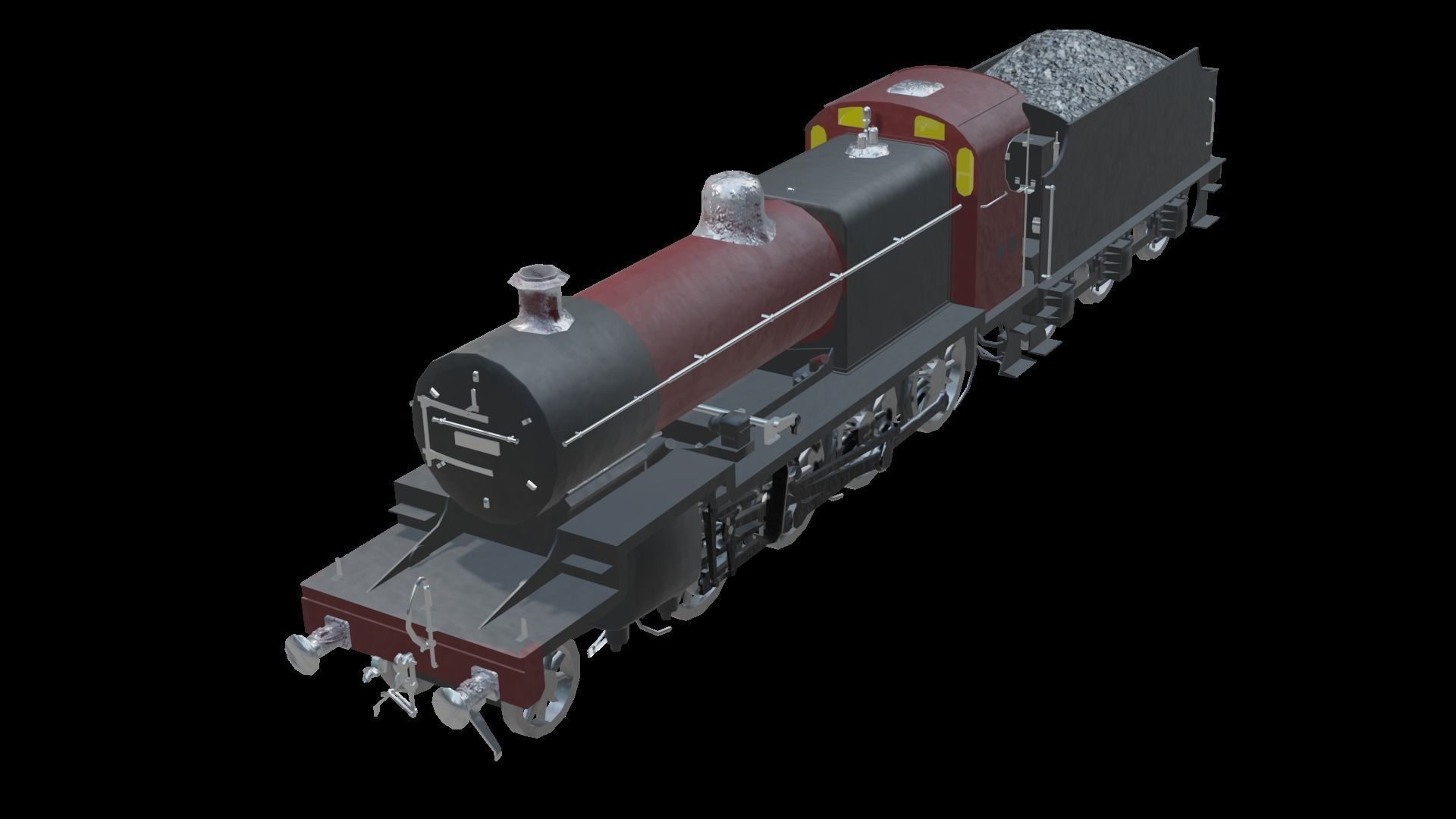Train - Steam Locomotive Low-poly 3D model_52