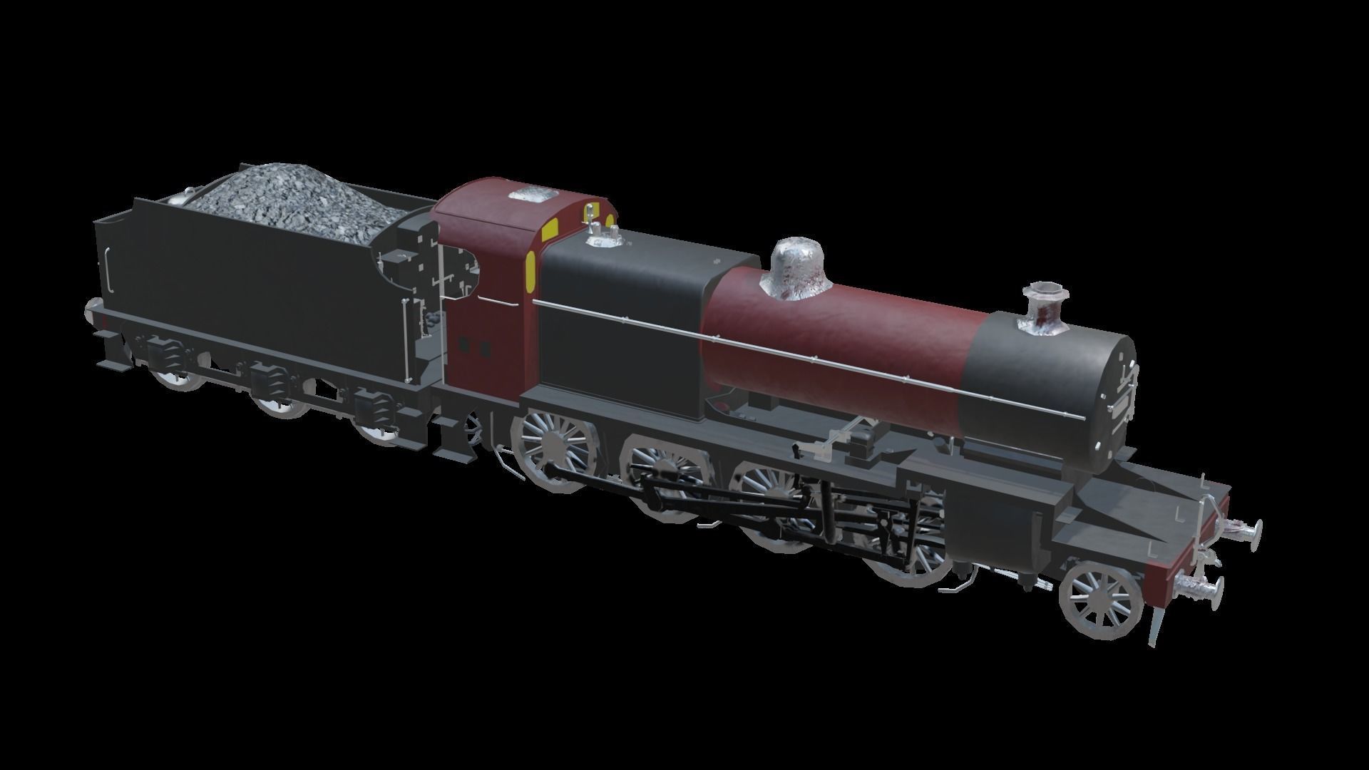Train - Steam Locomotive Low-poly 3D model_21