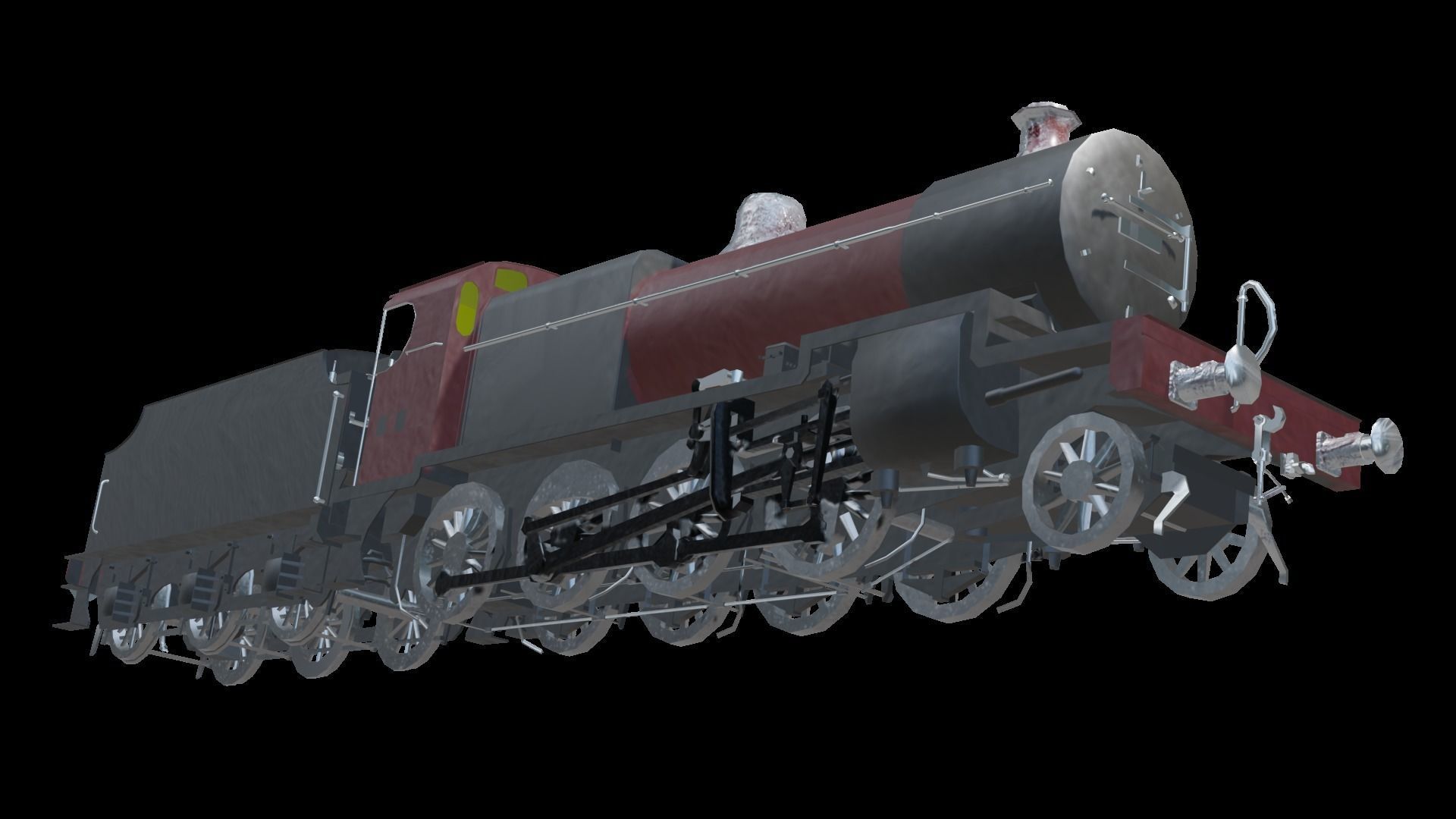 Train - Steam Locomotive Low-poly 3D model_38