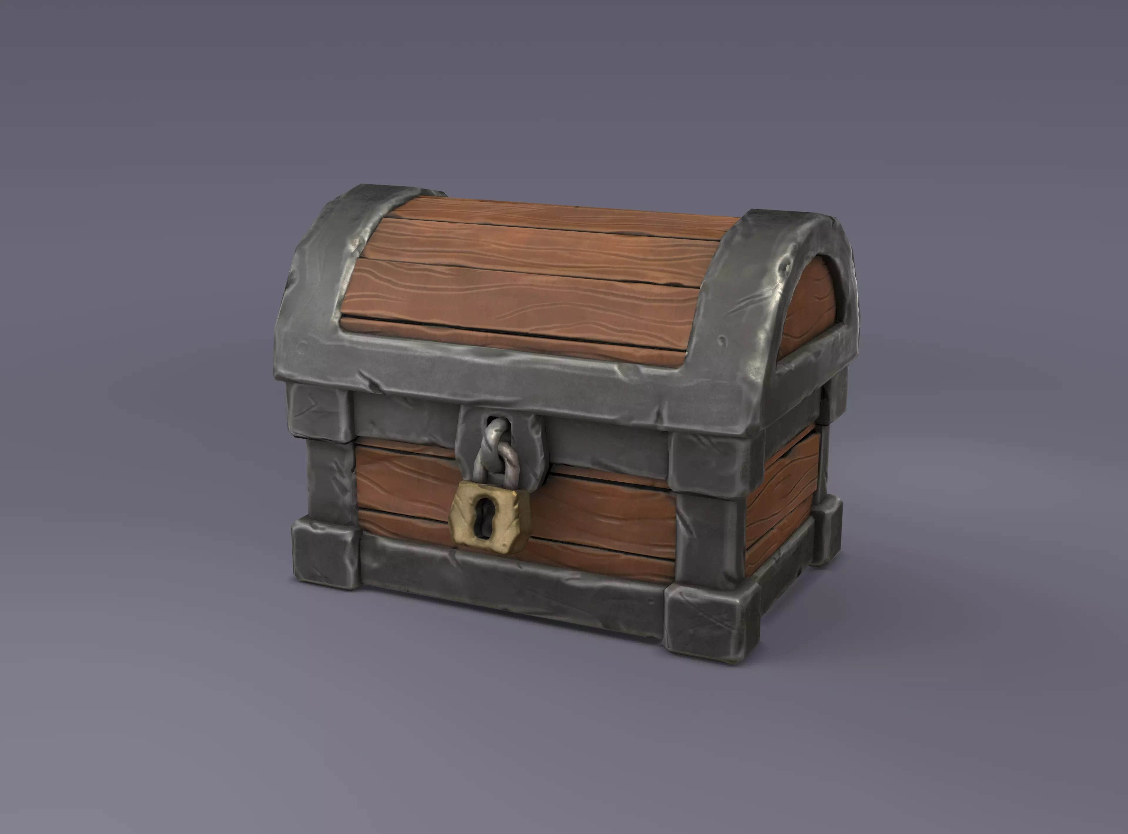 Stylized Chest Lowpoly PBR 3D model Low-poly 3D model