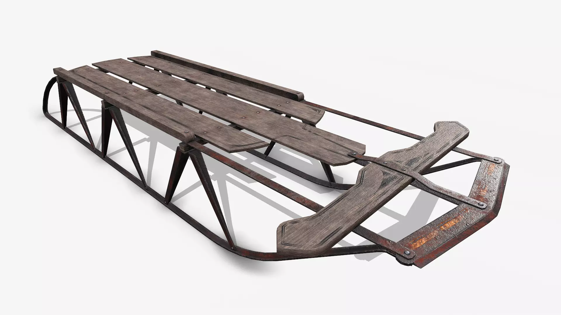 Snow Sled Low-poly 3D model