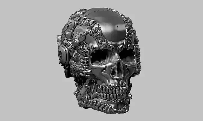 skull robot head a29 3D print model