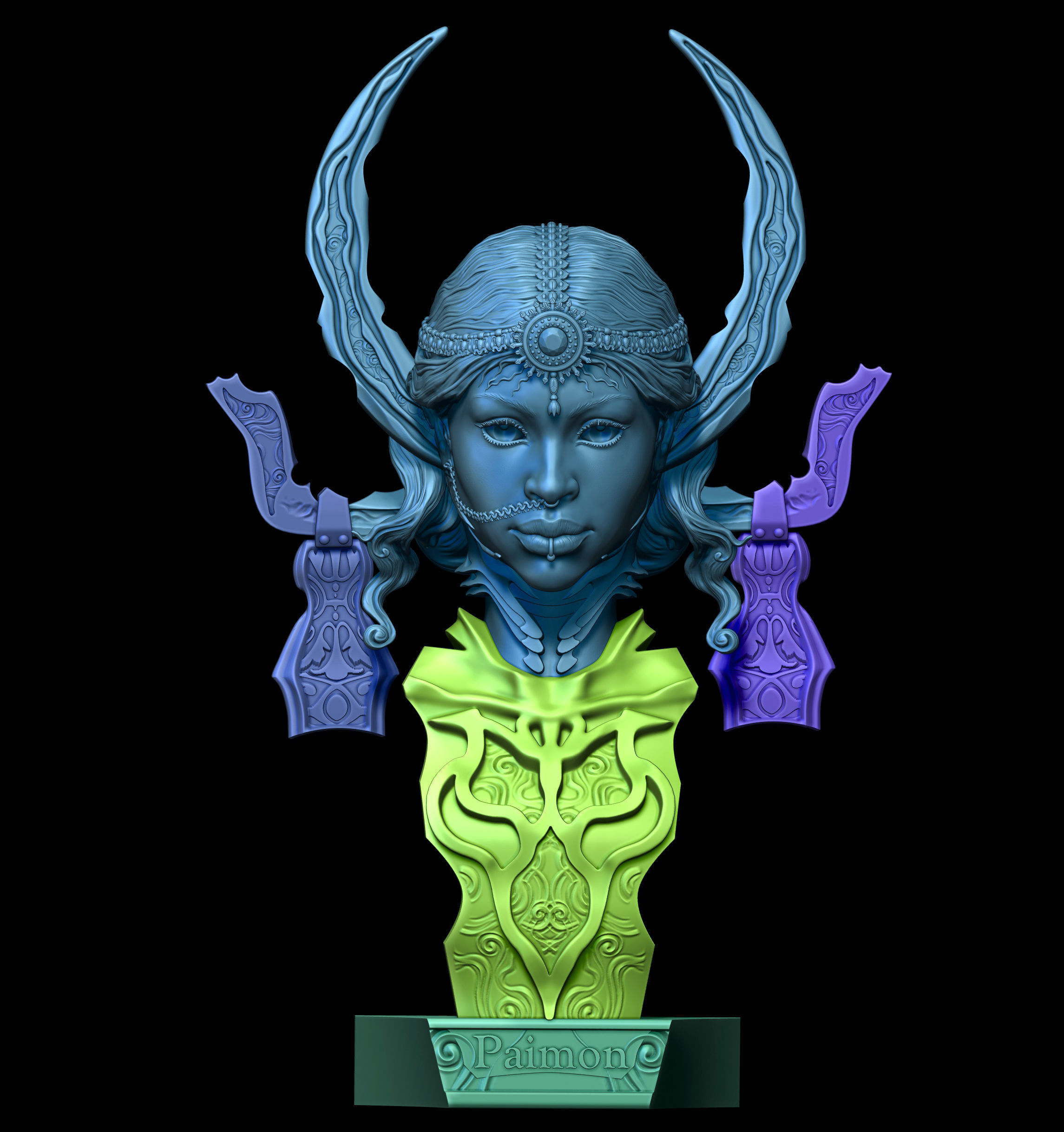 Paimon demon 3D print model_12