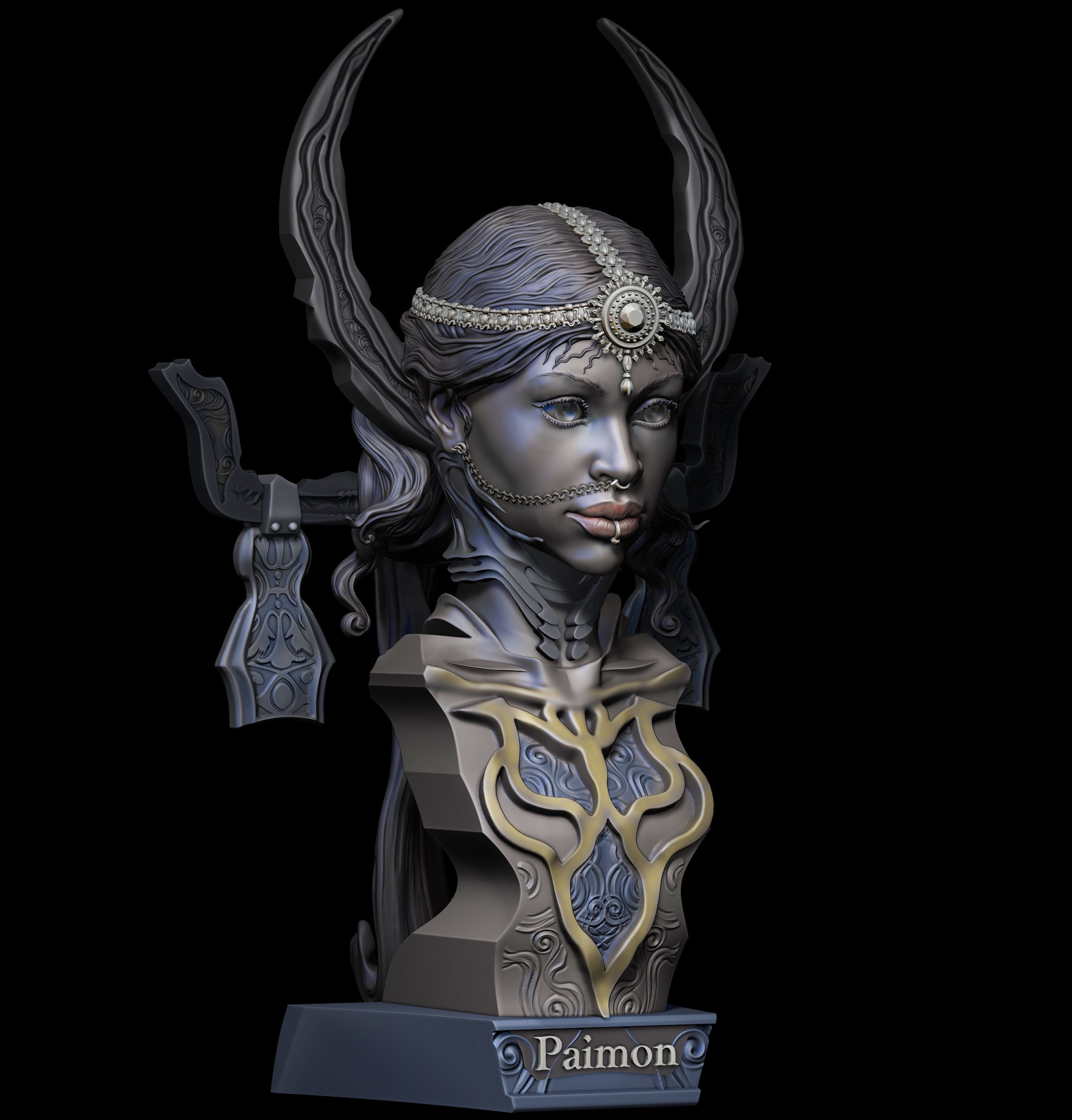Paimon demon 3D print model_3