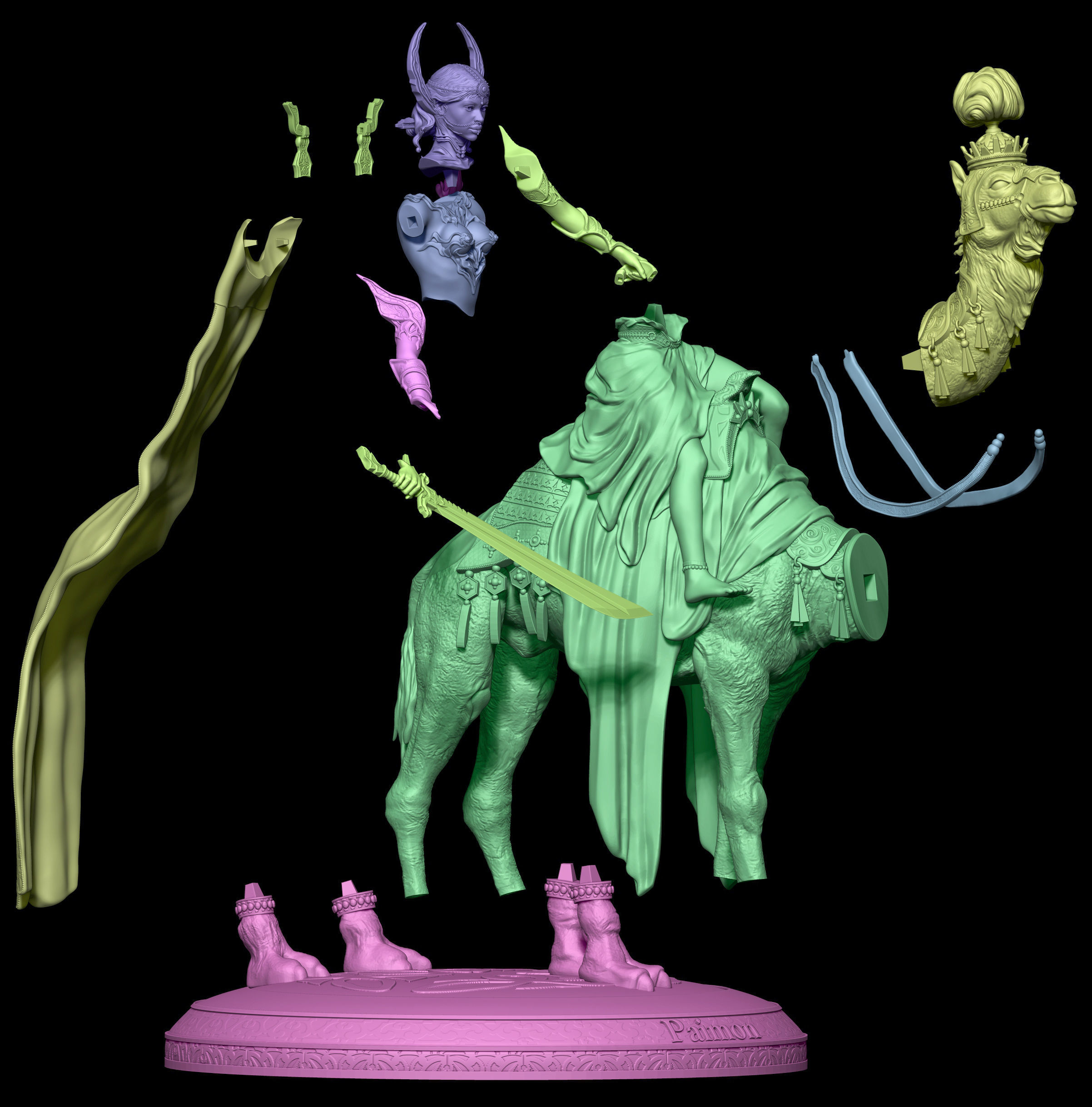 Paimon demon 3D print model_15