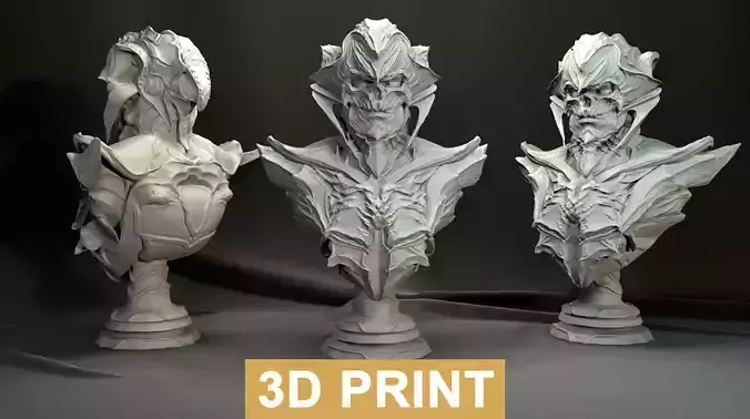Creature Bust 2 3D  PRINT  ZTL OBJ STL