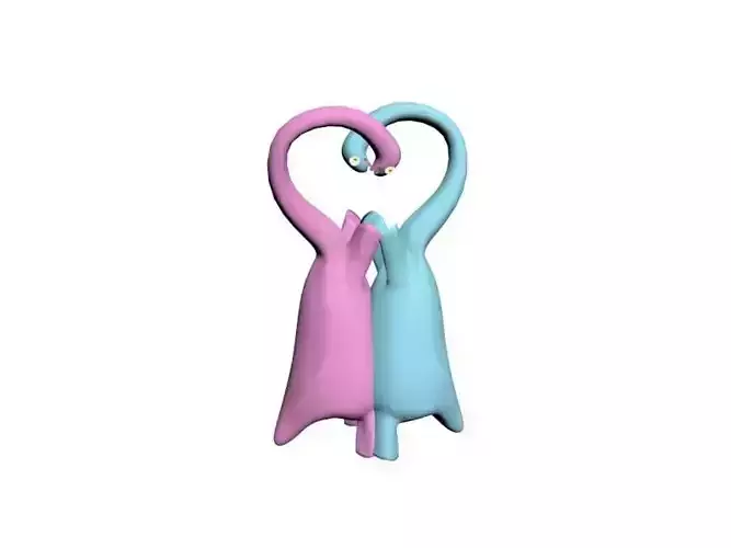 Brontosauri in Love 3D print model