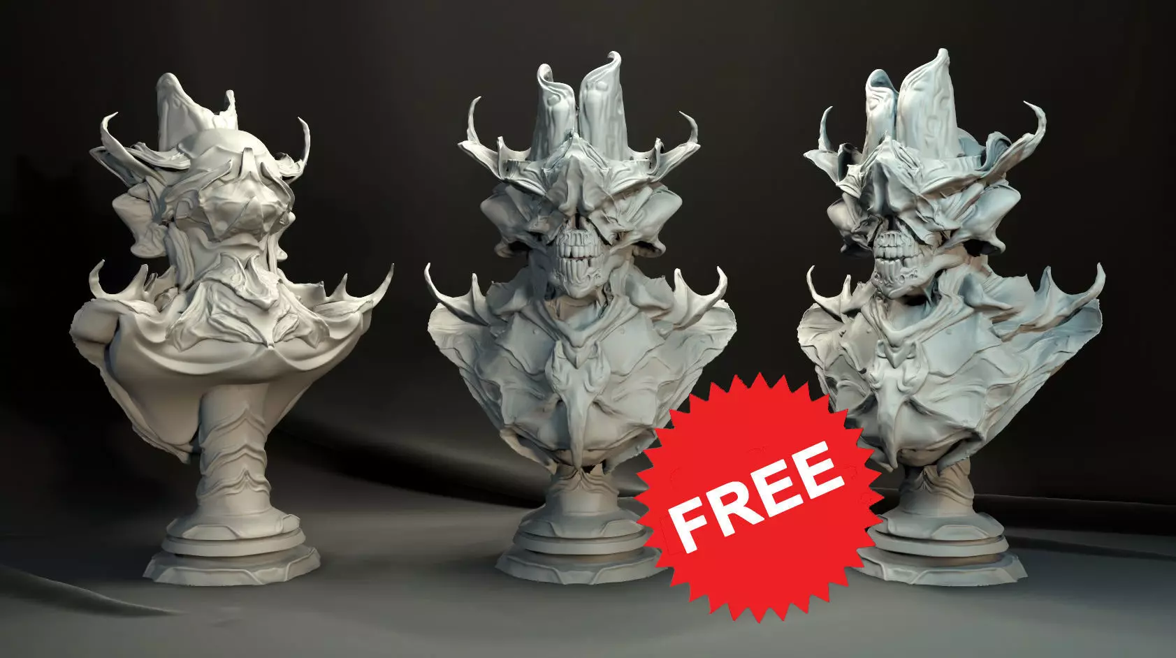 Creature Bust 3D PRINT ZTL OBJ STL Free 3D print model