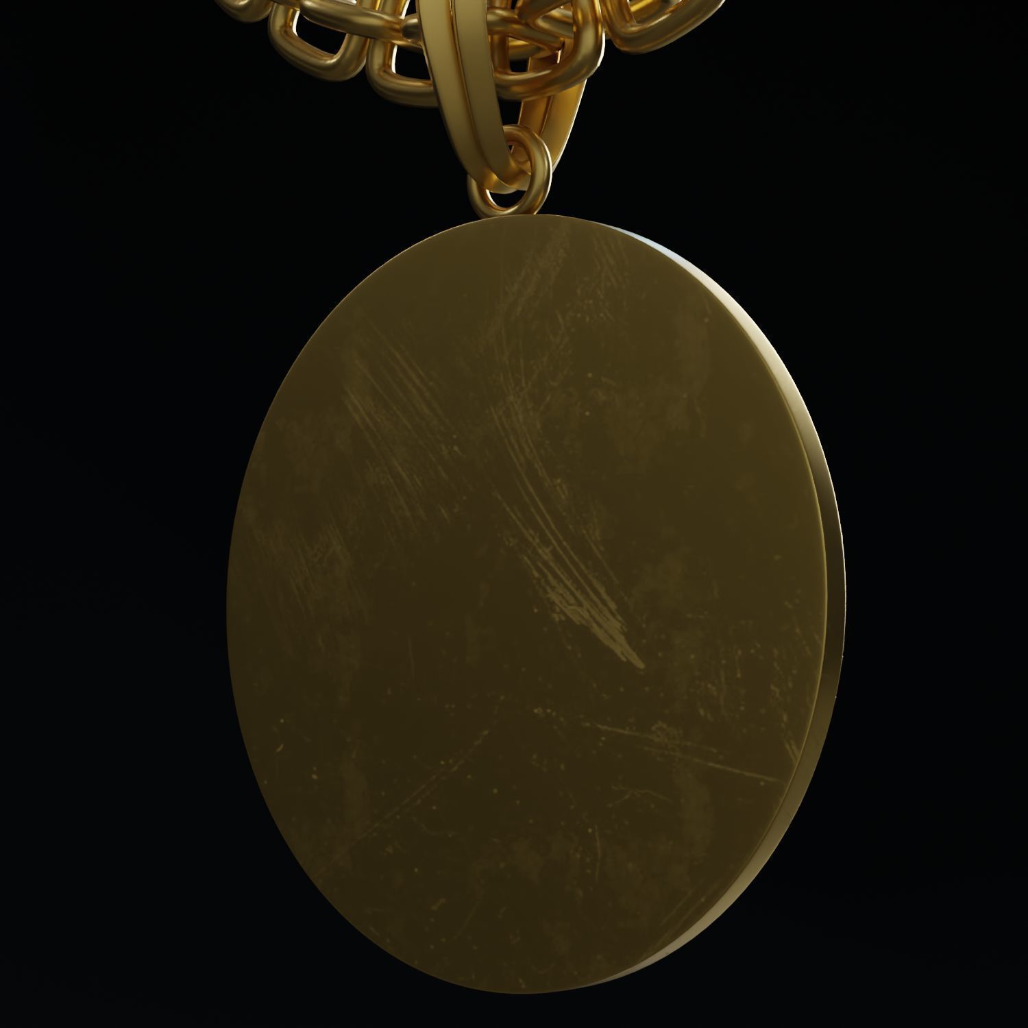 Eagle Stylized Pendant Coin Amulet Necklace 3D print model_5