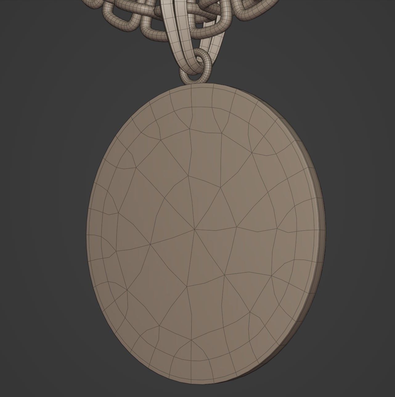 Eagle Stylized Pendant Coin Amulet Necklace 3D print model_17
