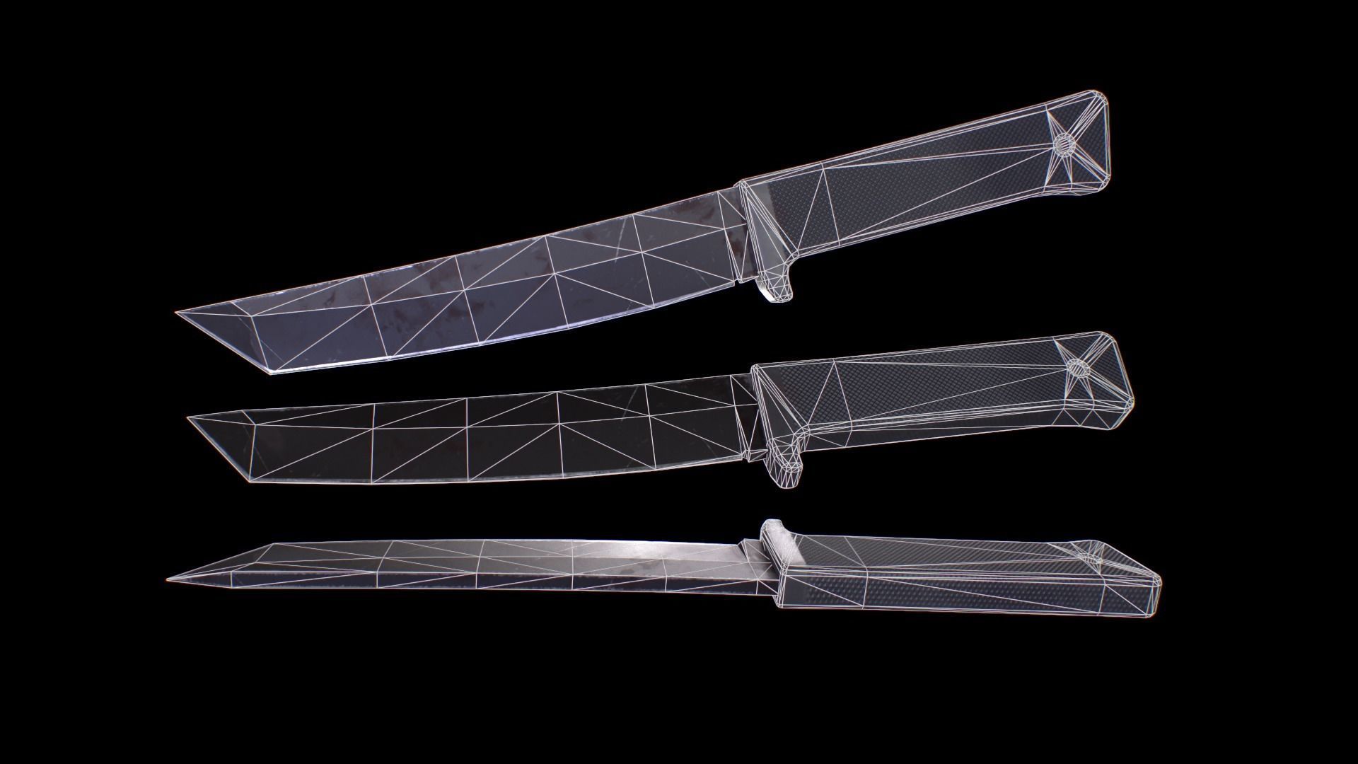 Cold Steel Recon Tanto  Knife Low-poly 3D model_4