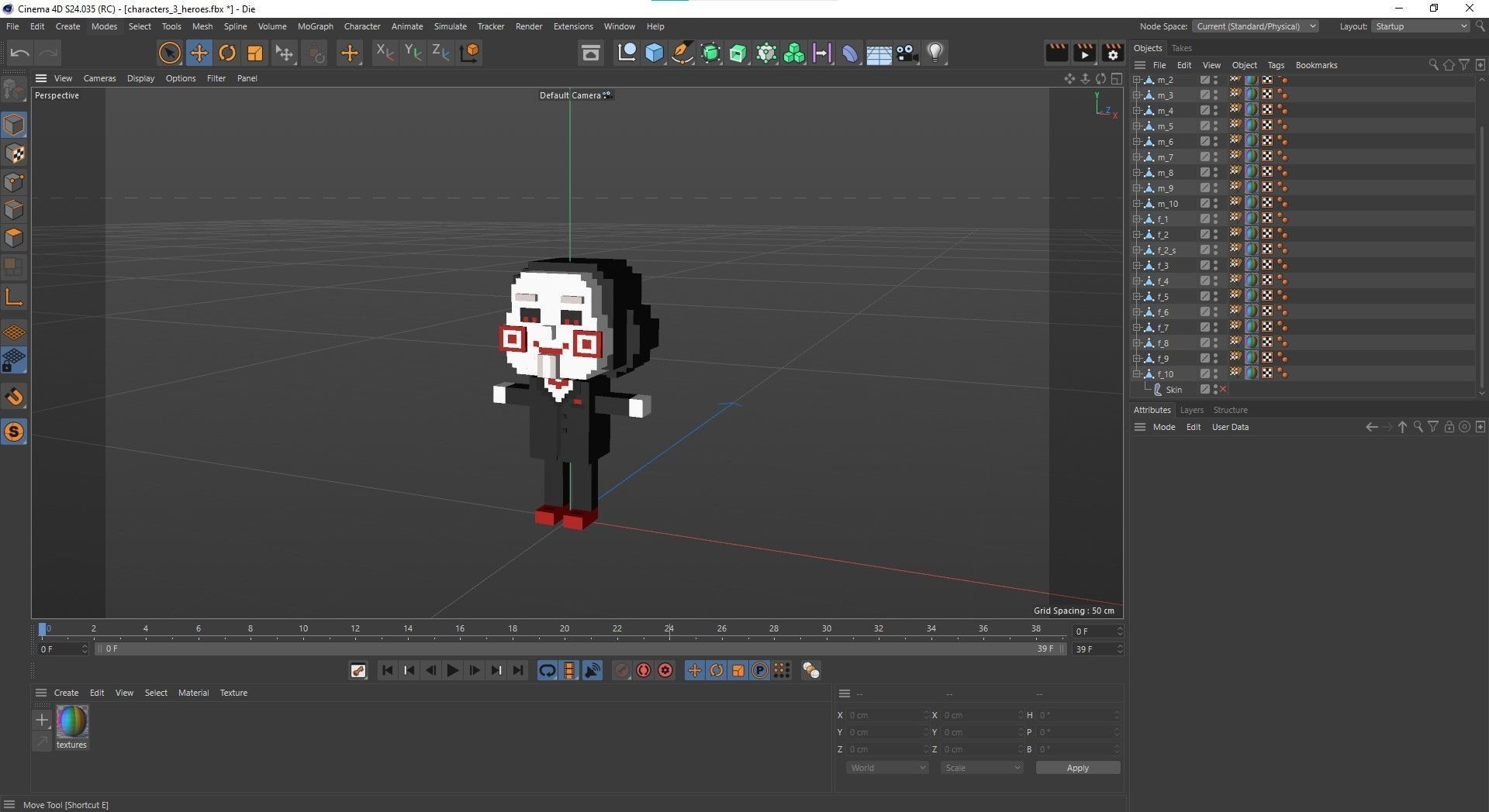 Low poly characters 3 heroes in voxel style  Low-poly 3D model_32