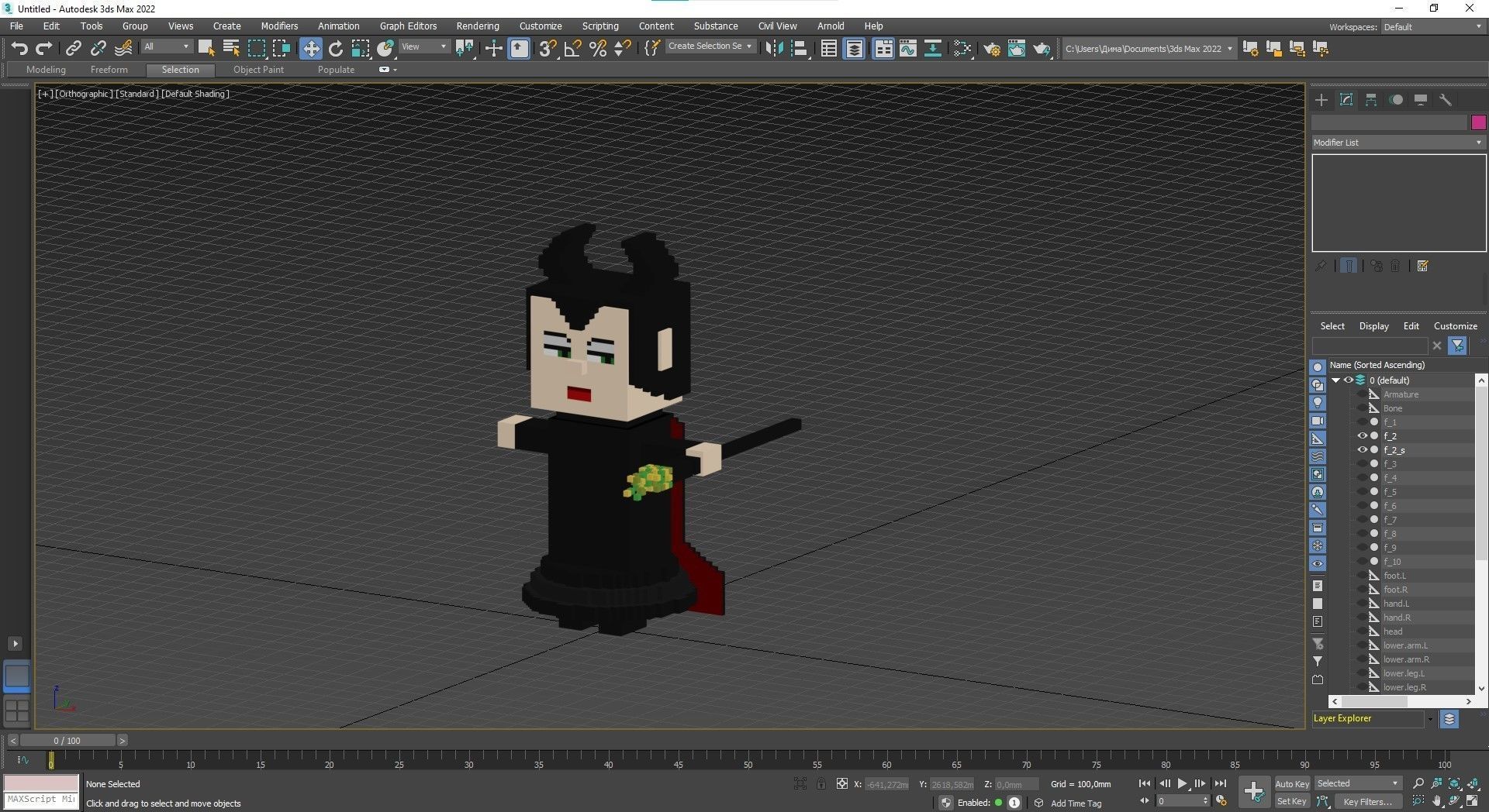 Low poly characters 3 heroes in voxel style  Low-poly 3D model_30