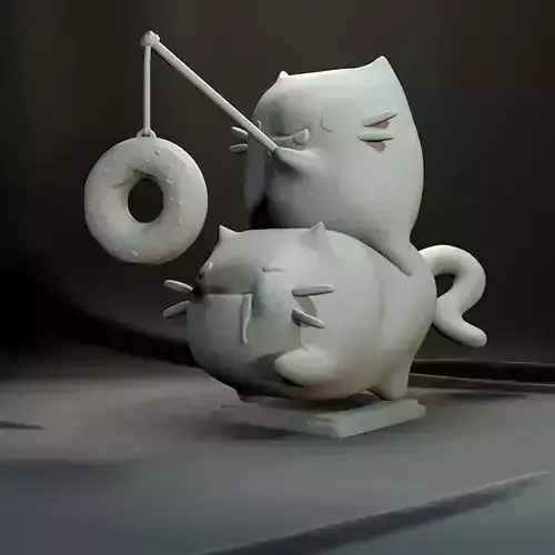 Cats 3D Print cat on table Free 3D print model