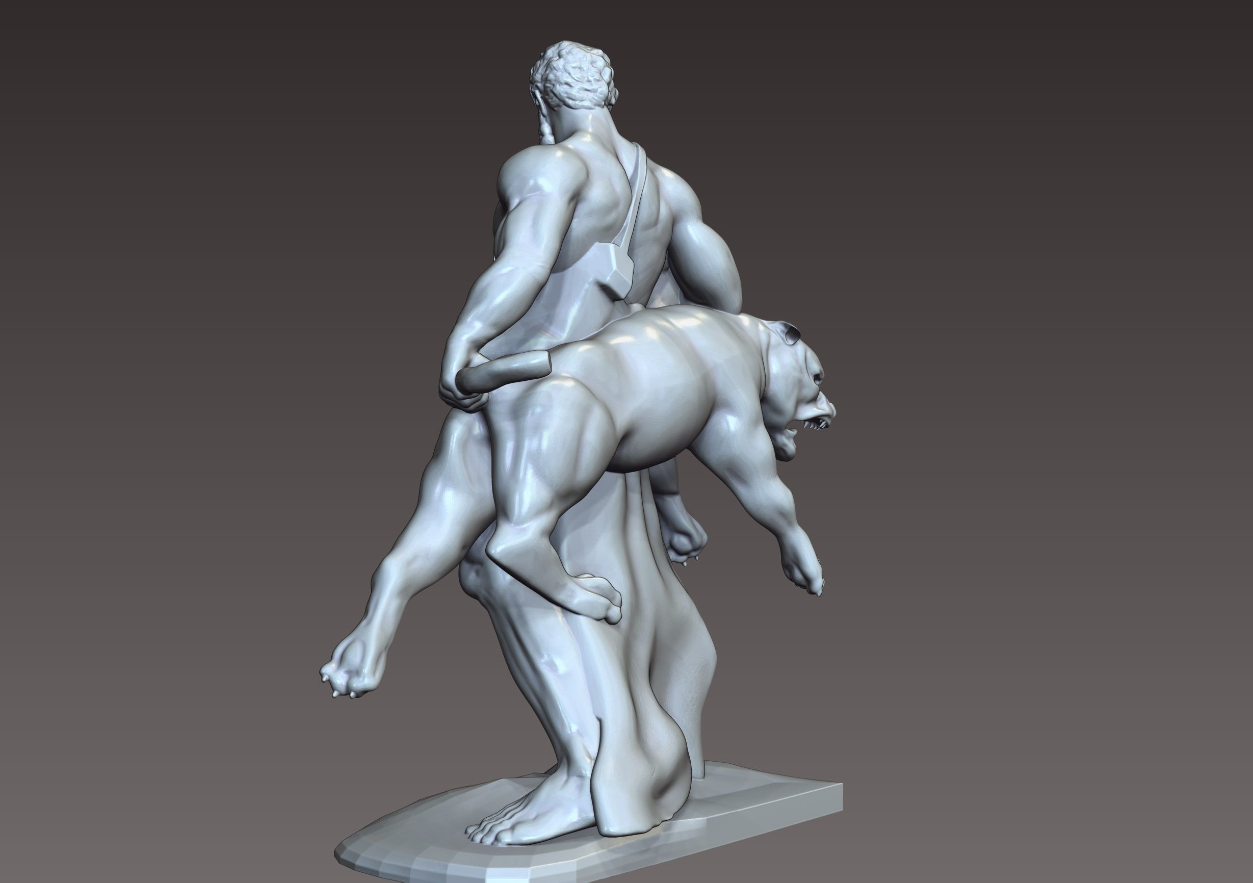 Hercule and cerberus 3D print model_4