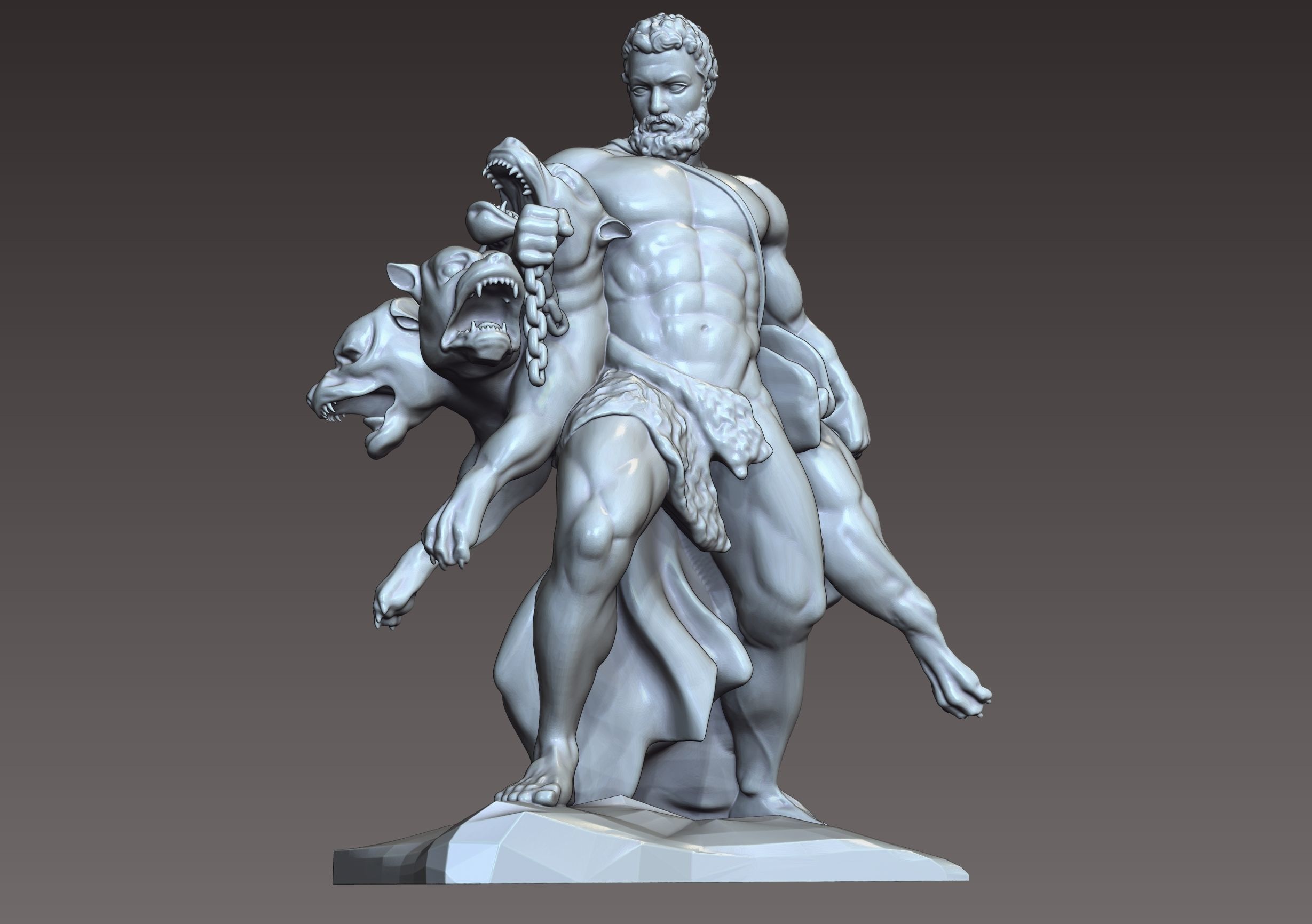 Hercule and cerberus 3D print model_1