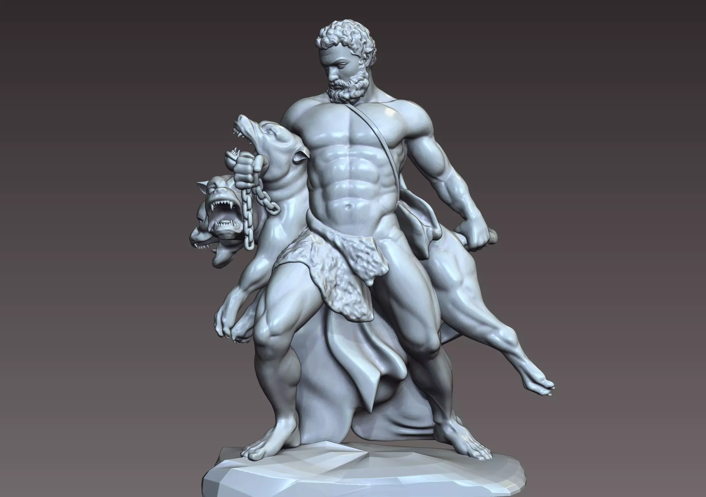 Hercule and cerberus 3D print model_0