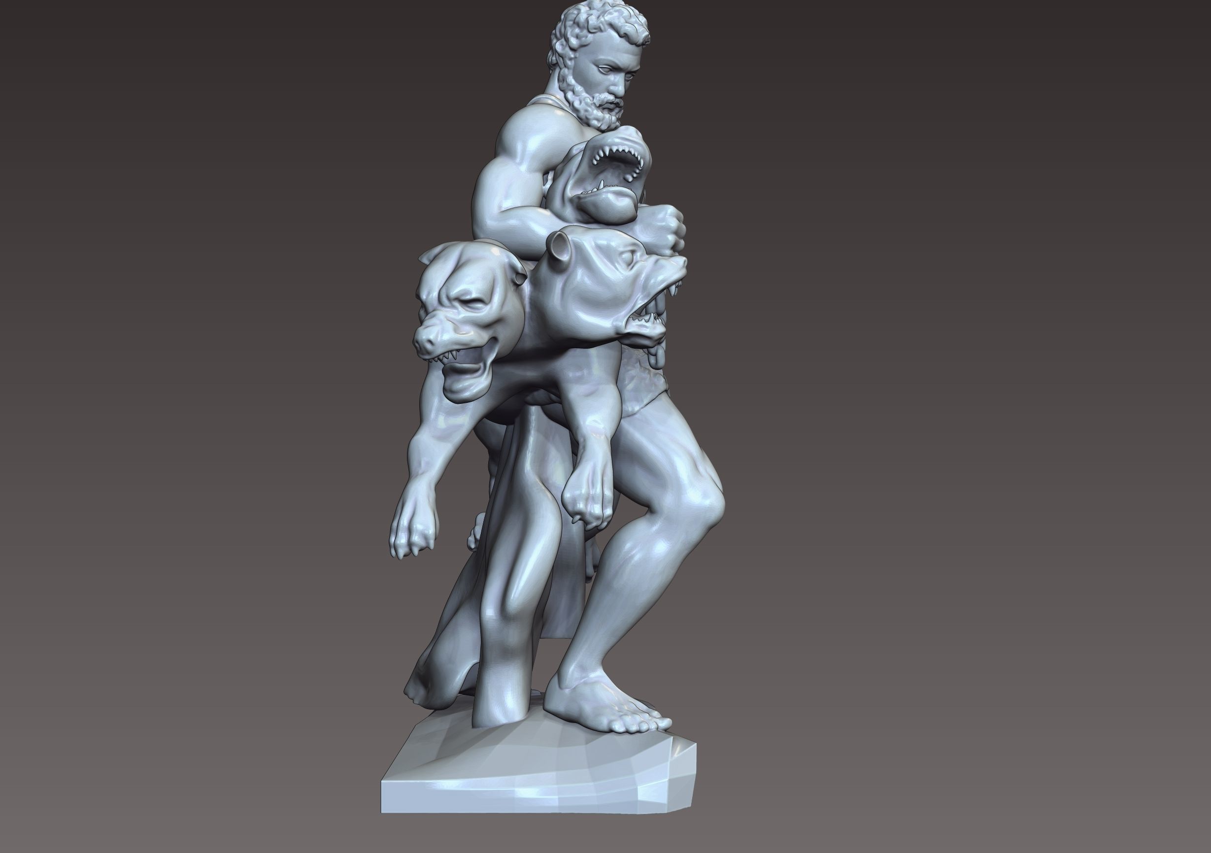 Hercule and cerberus 3D print model_2
