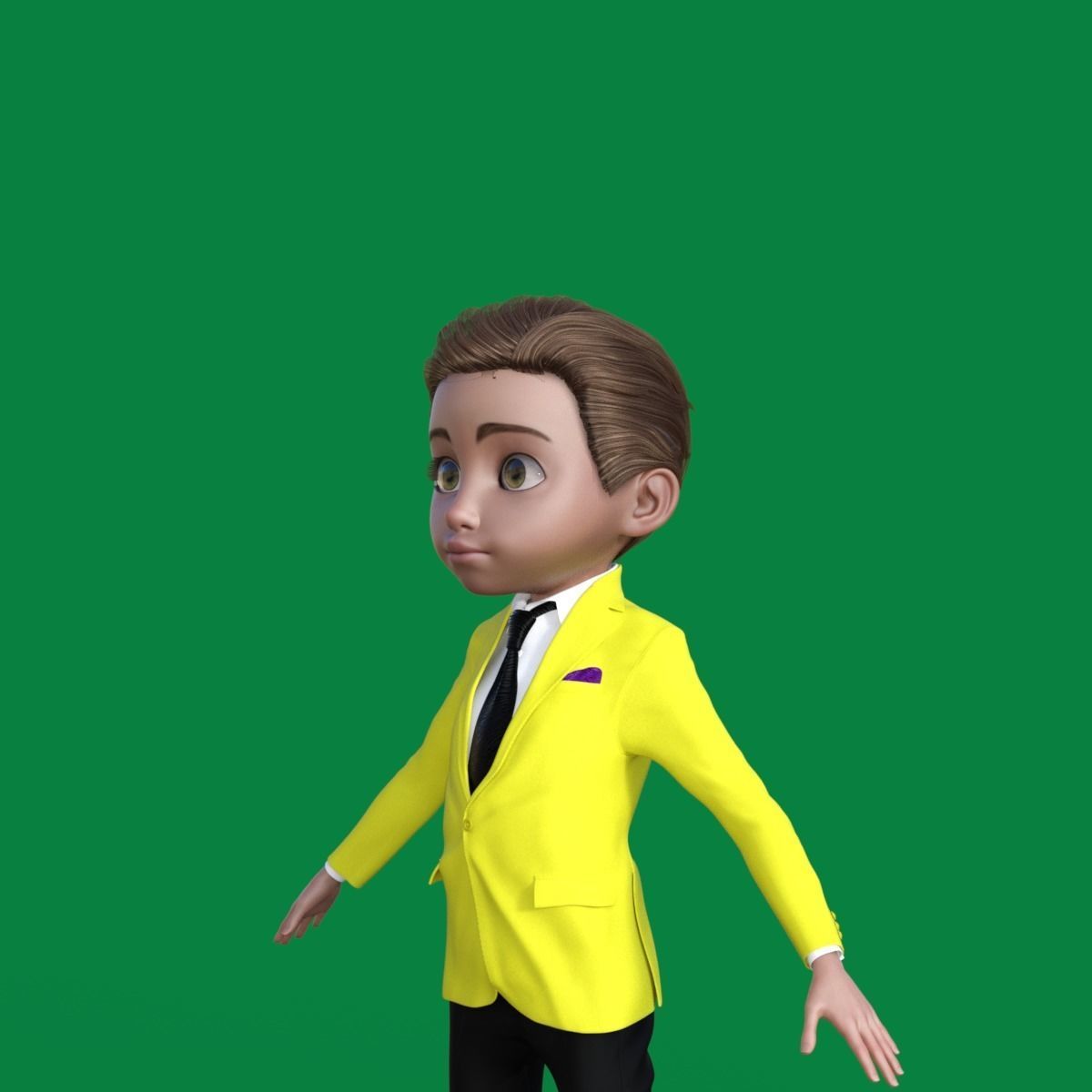 Cartoon Man in Colorful Suit  3D model_21