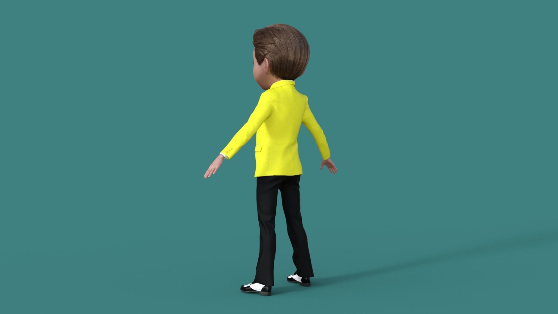 Cartoon Man in Colorful Suit  3D model_19