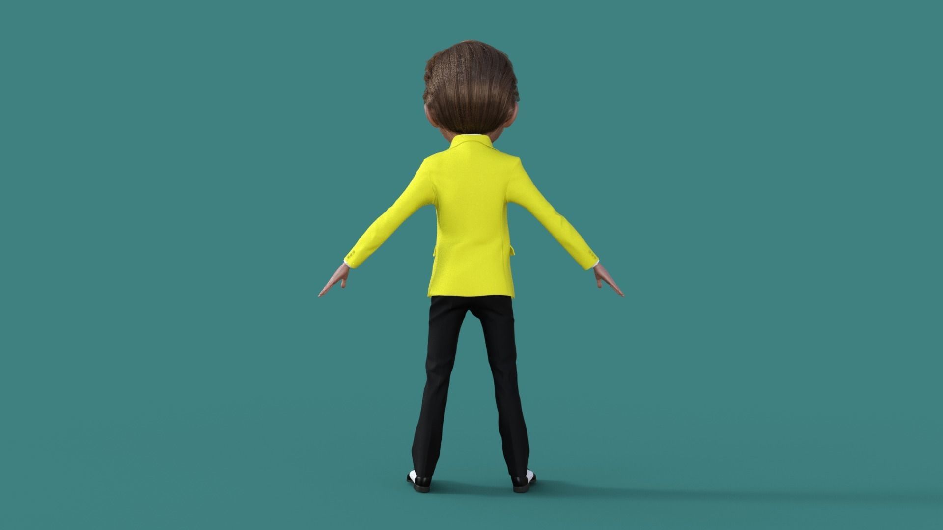 Cartoon Man in Colorful Suit  3D model_12