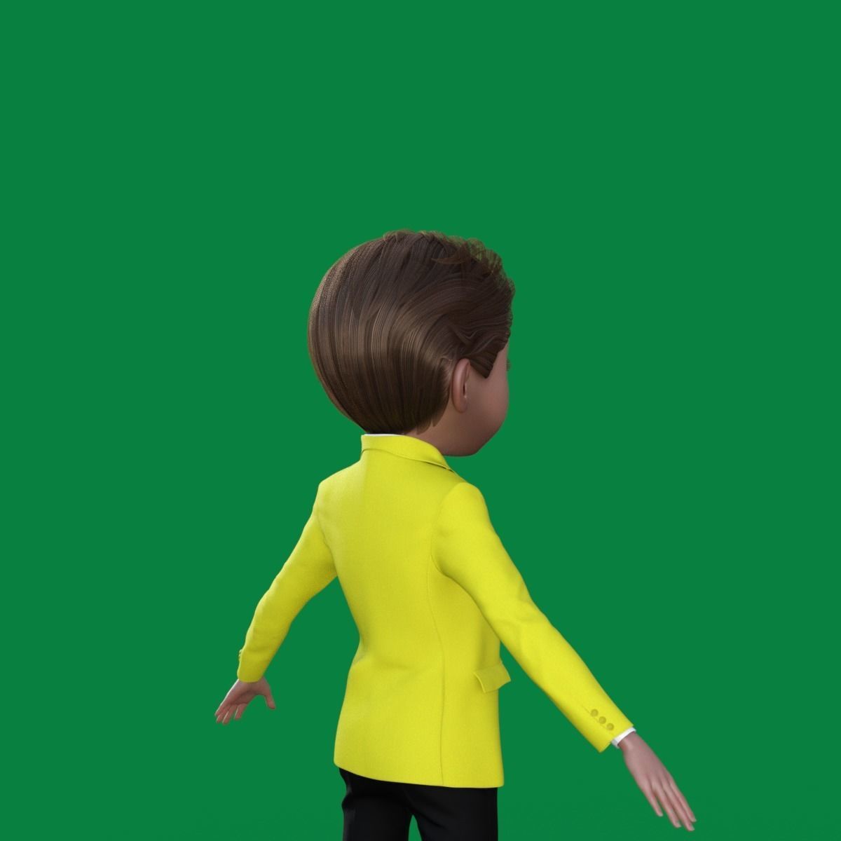 Cartoon Man in Colorful Suit  3D model_25