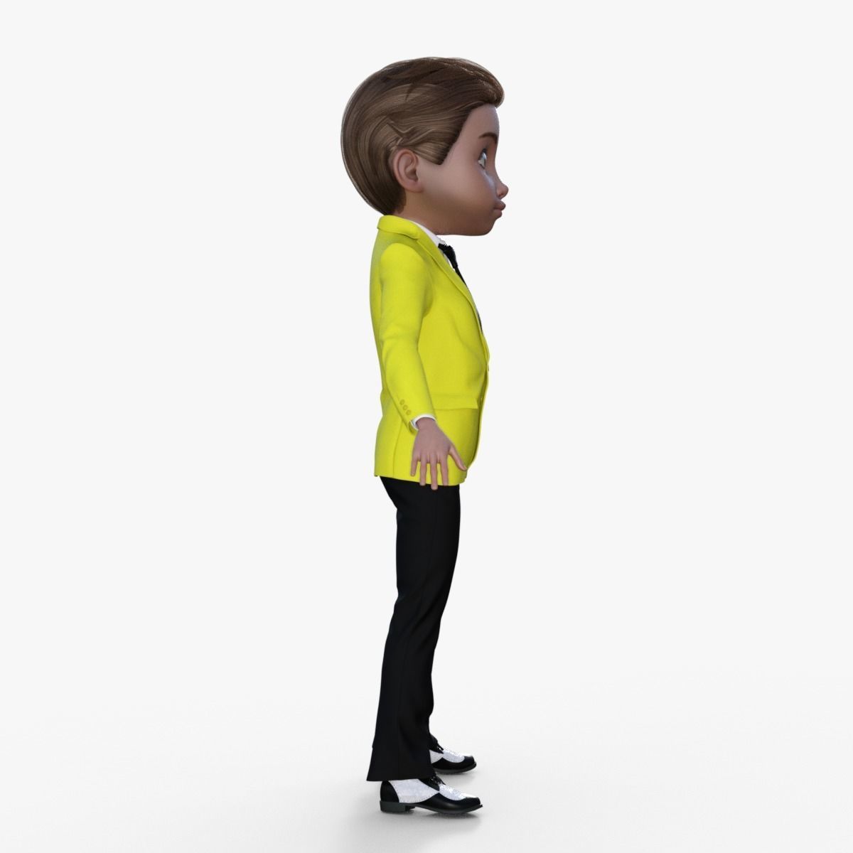 Cartoon Man in Colorful Suit  3D model_6