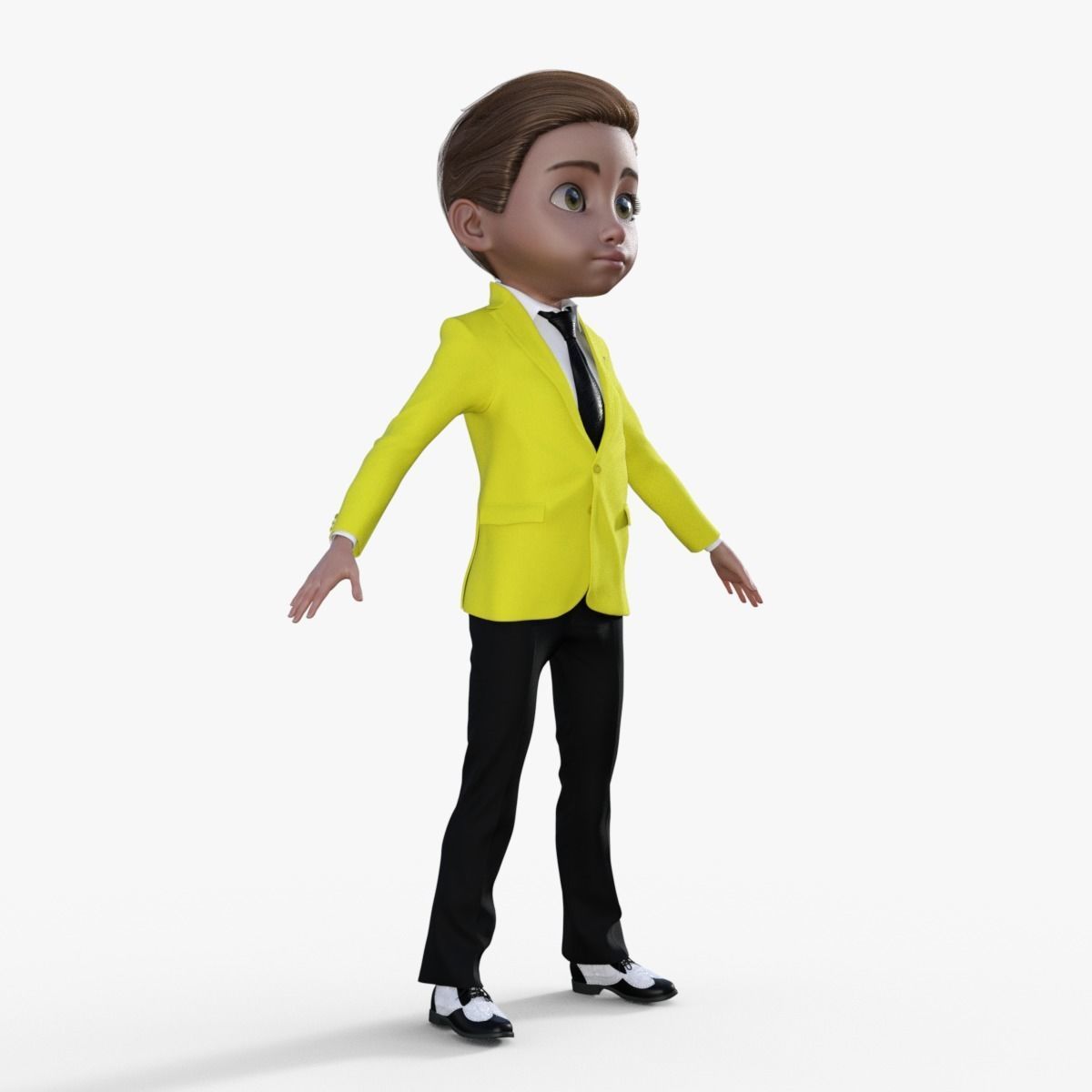 Cartoon Man in Colorful Suit  3D model_7