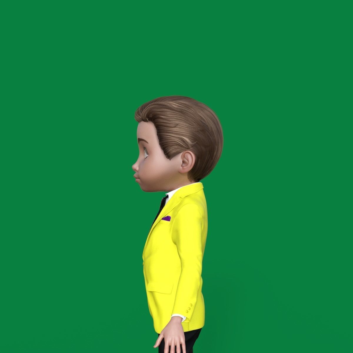 Cartoon Man in Colorful Suit  3D model_22