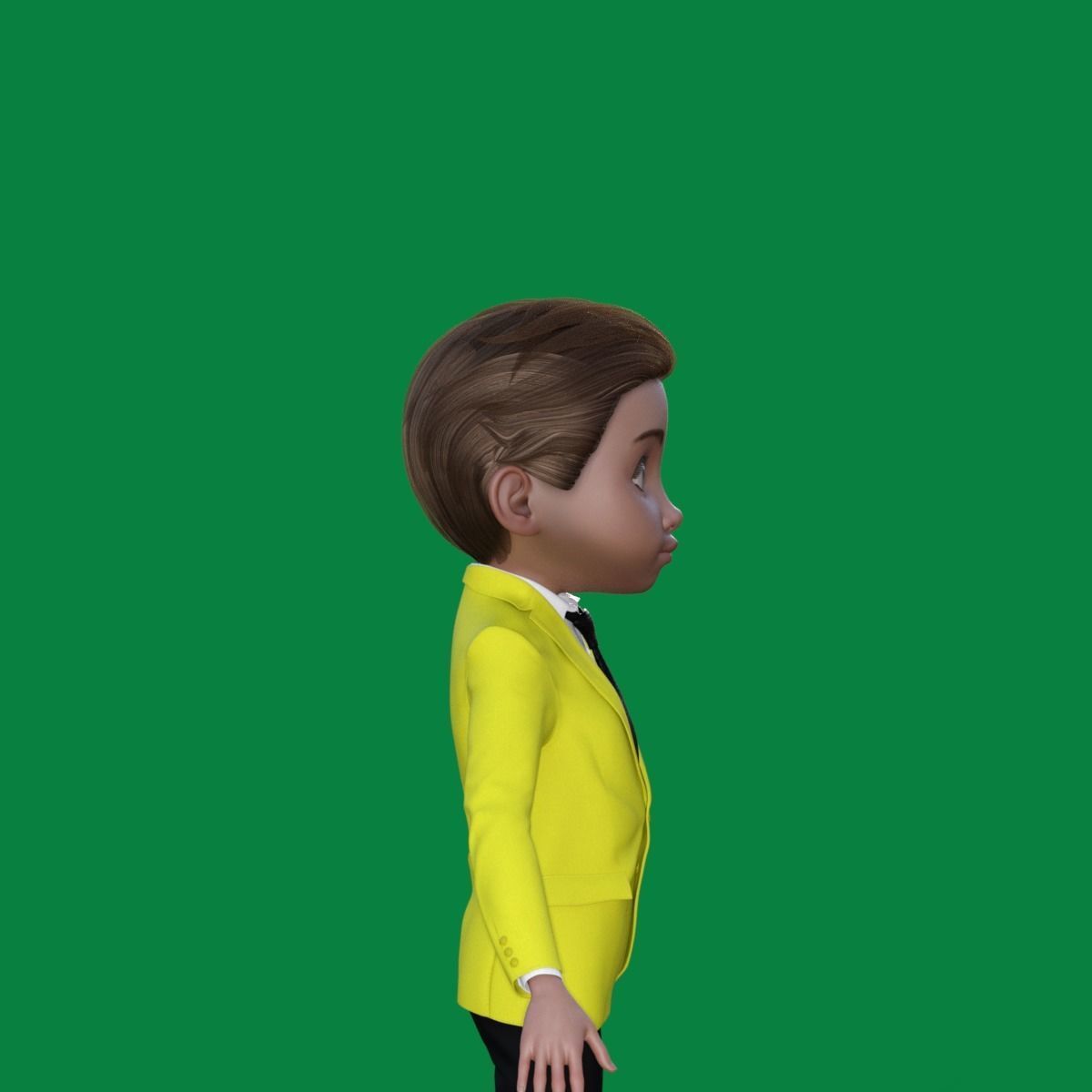 Cartoon Man in Colorful Suit  3D model_26