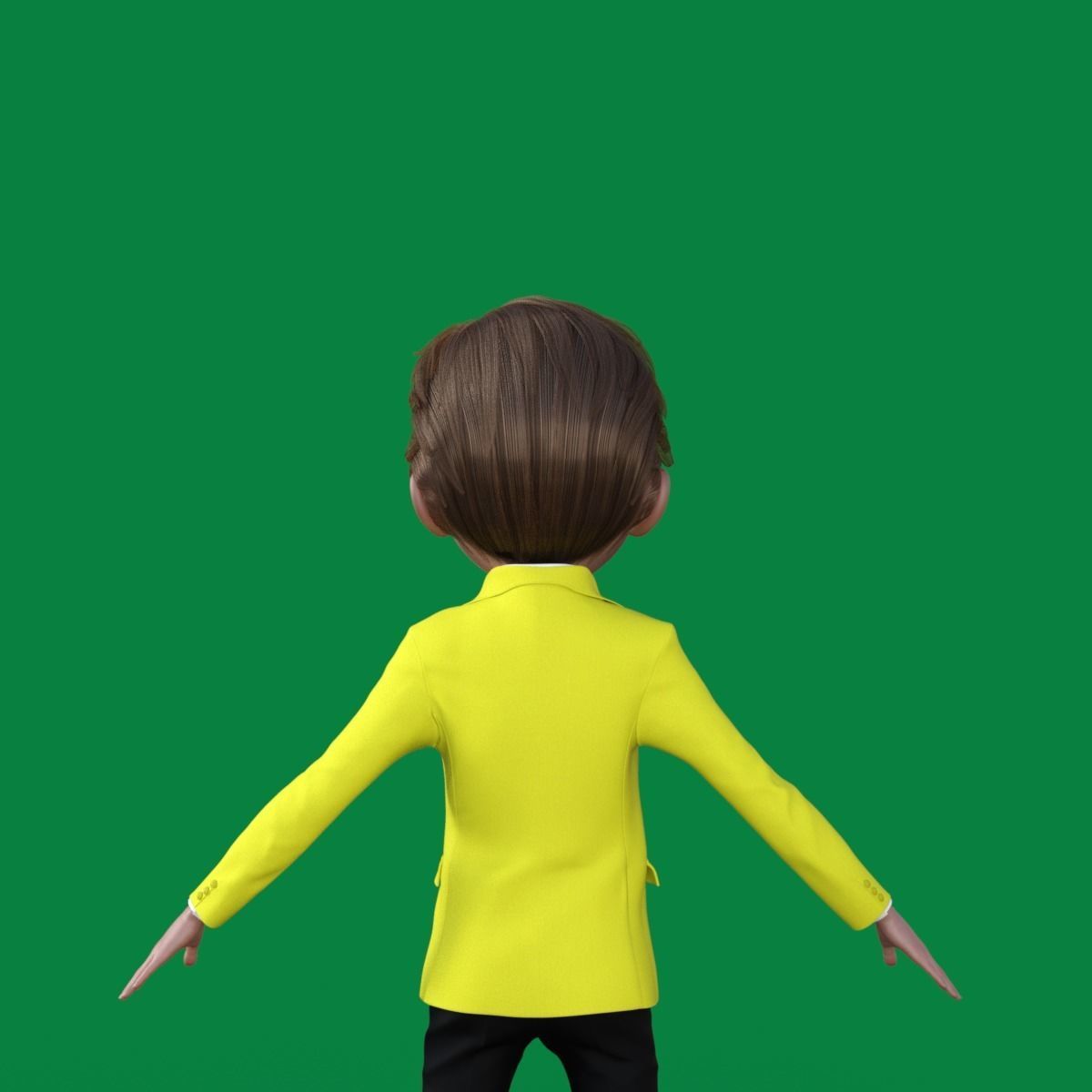 Cartoon Man in Colorful Suit  3D model_24