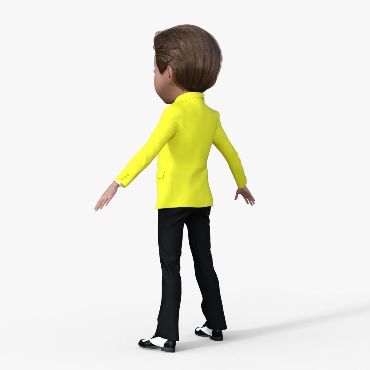 Cartoon Man in Colorful Suit  3D model_3