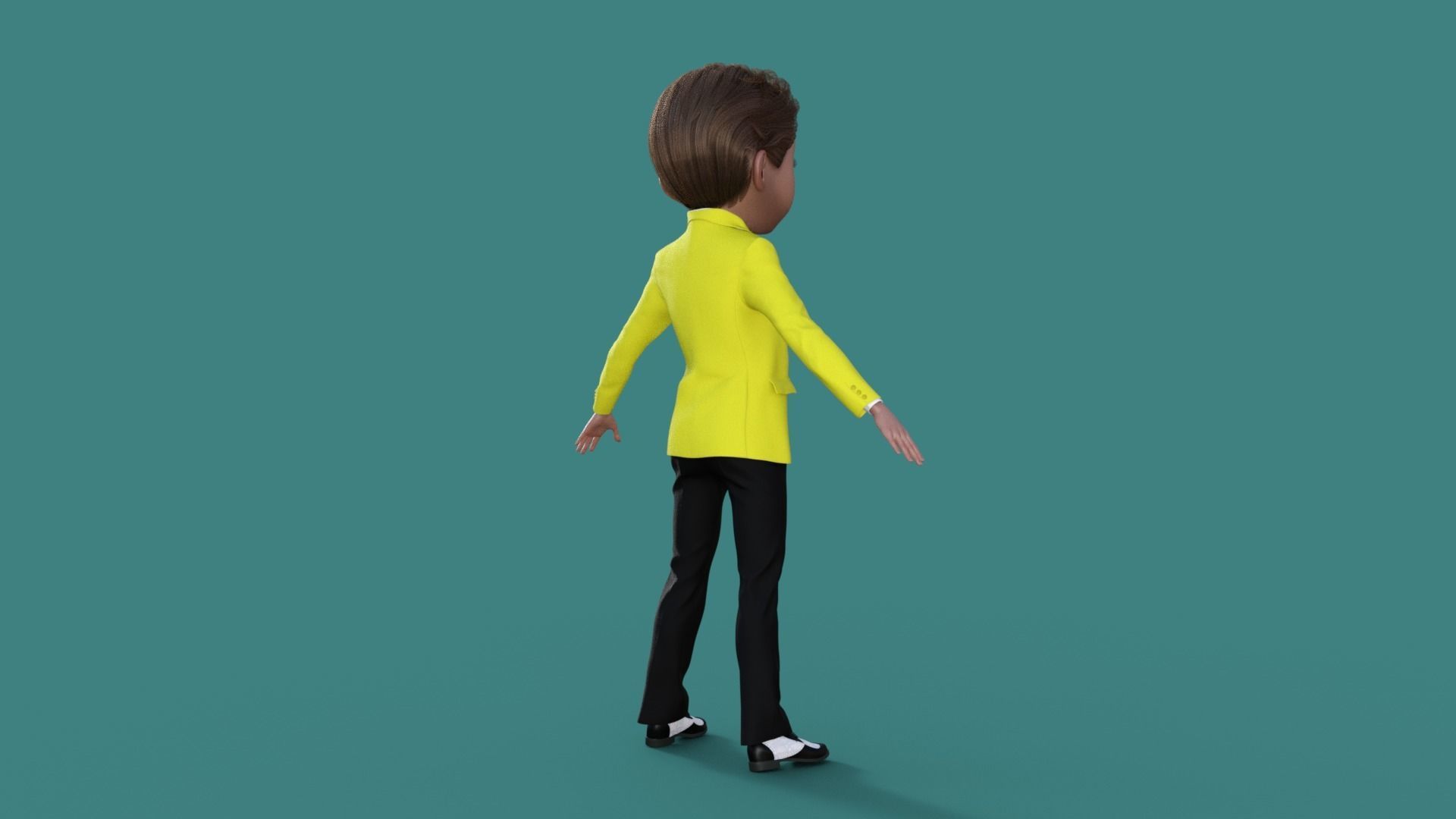 Cartoon Man in Colorful Suit  3D model_13