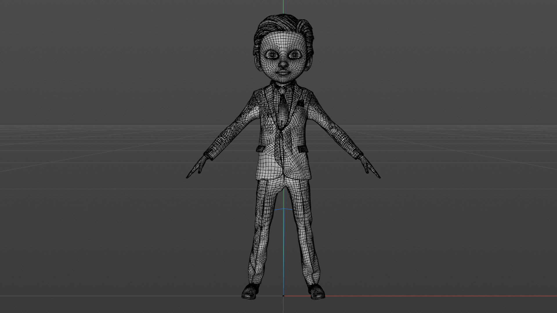 Cartoon Man in Colorful Suit  3D model_28