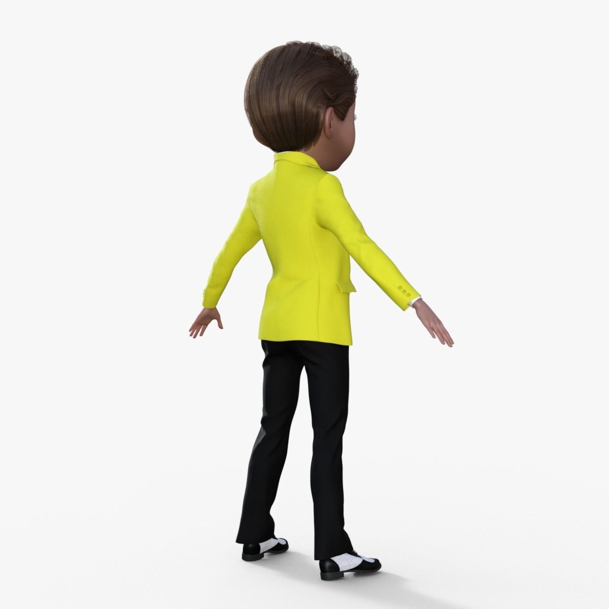Cartoon Man in Colorful Suit  3D model_5
