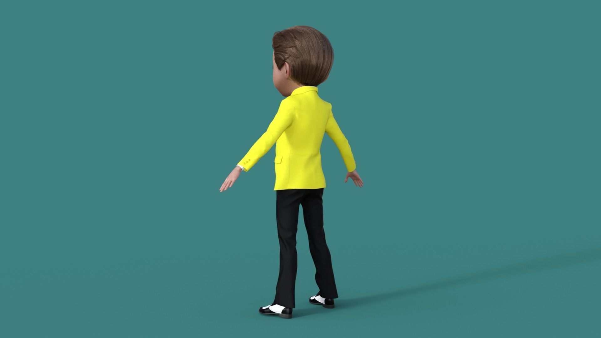 Cartoon Man in Colorful Suit  3D model_11