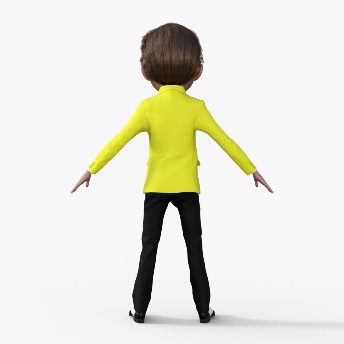 Cartoon Man in Colorful Suit  3D model_4