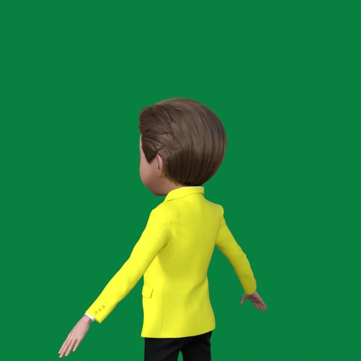 Cartoon Man in Colorful Suit  3D model_23