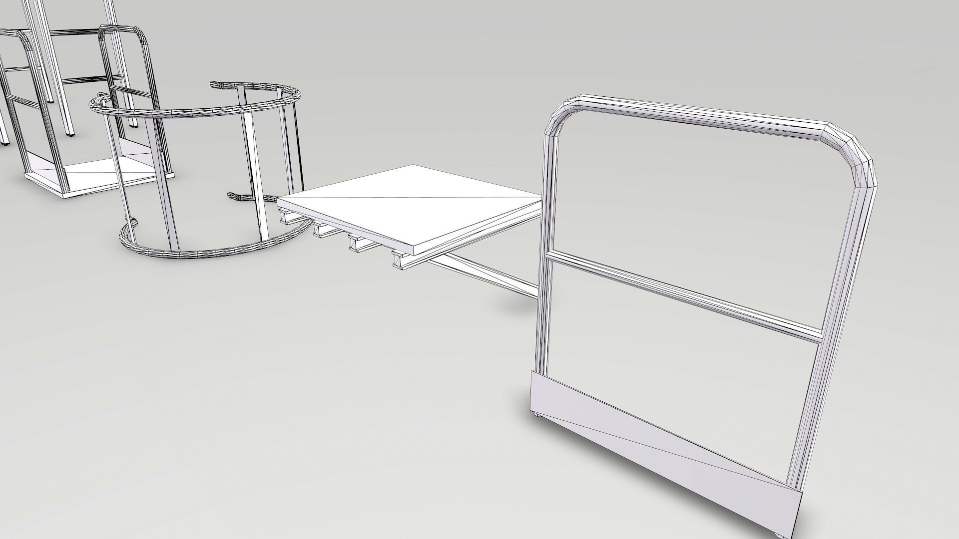 Metal Rusted Modular Ladder System Low-poly 3D model_18