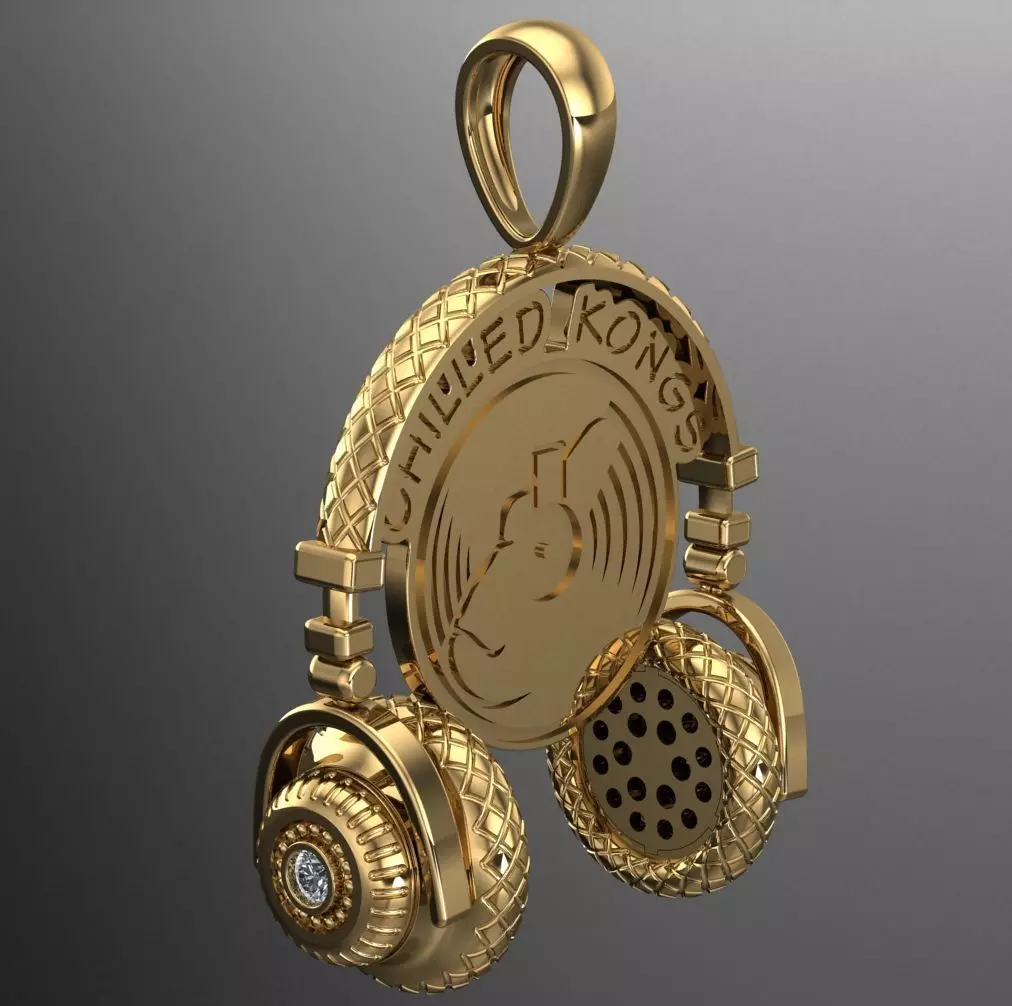  chilled kong headphone pendant 3D print model_0