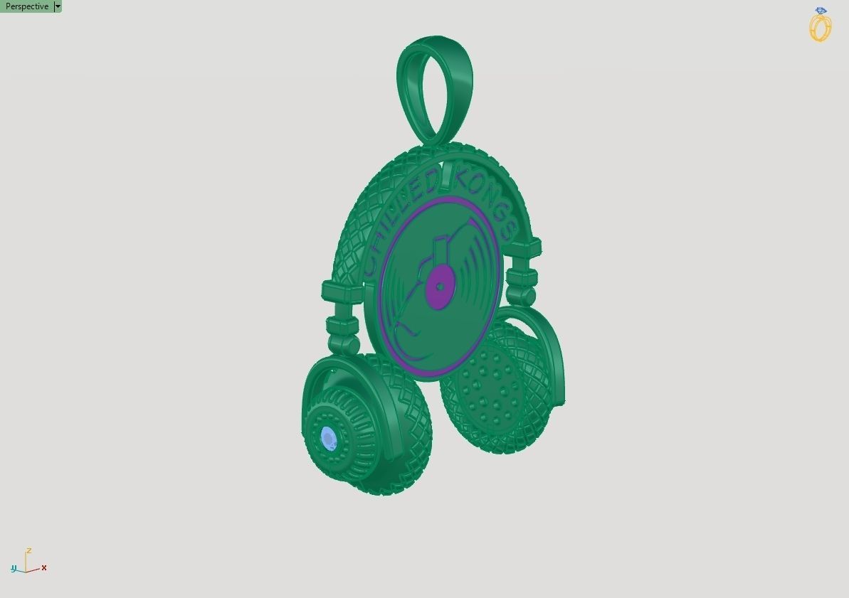  chilled kong headphone pendant 3D print model_12